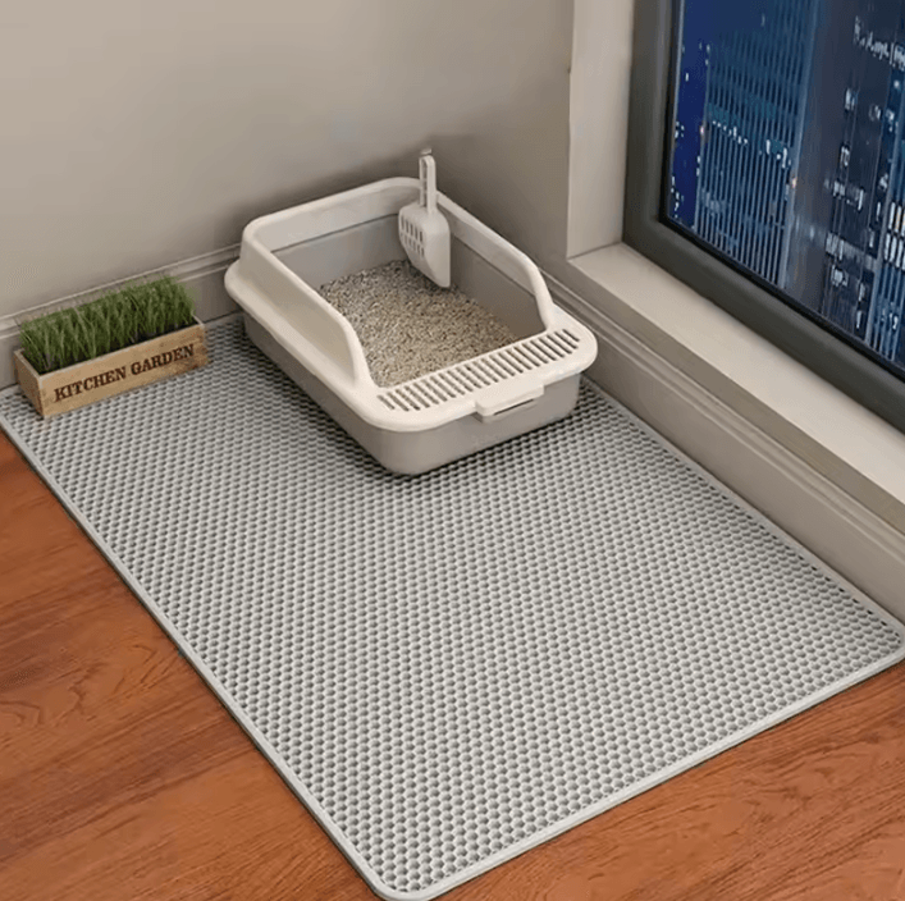 90x60CM Waterproof Double Layer Cat Litter Trapping Mat 3