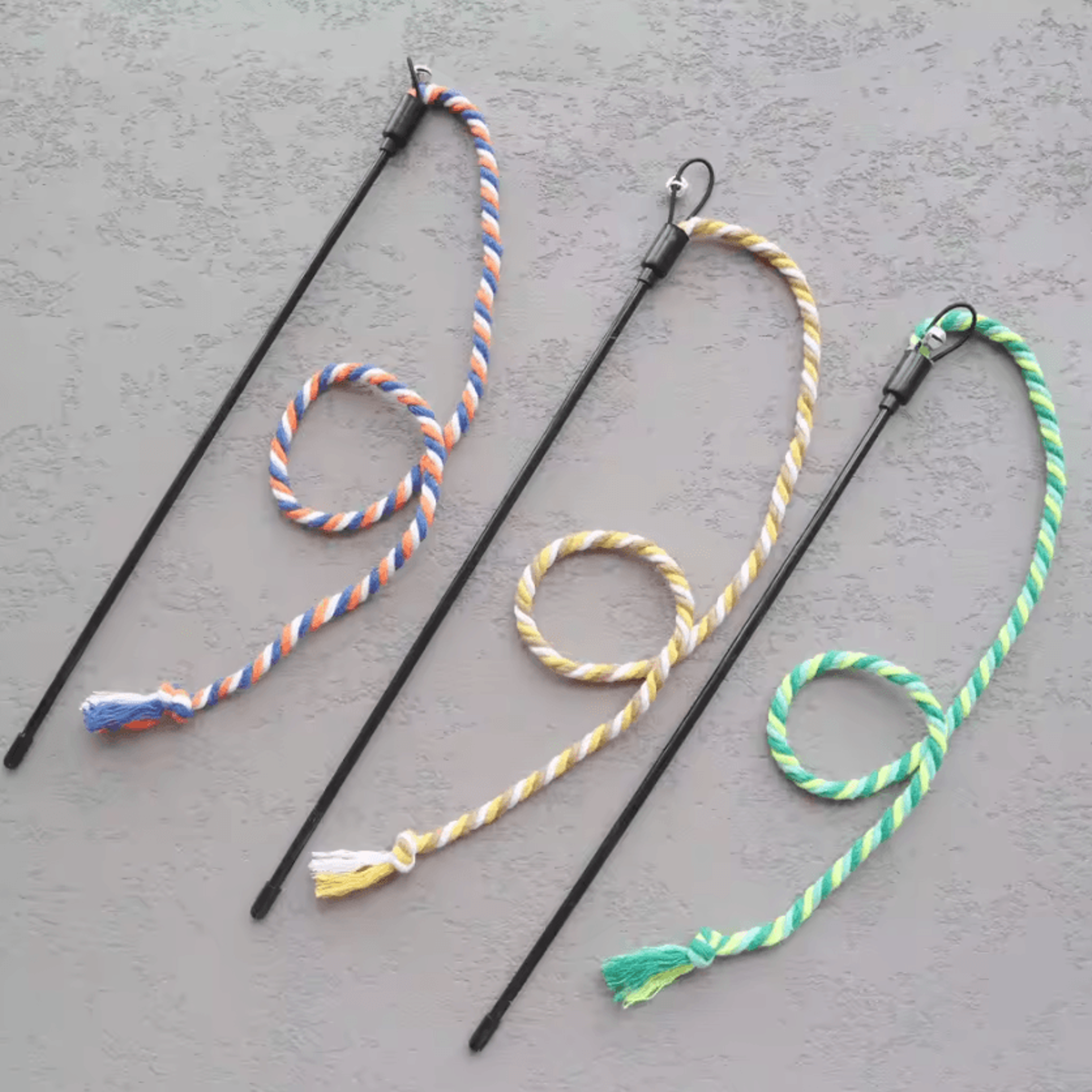 Interactive Cat Wand Toy Set With Cotton Rope Teasers For Indoor Cats 4