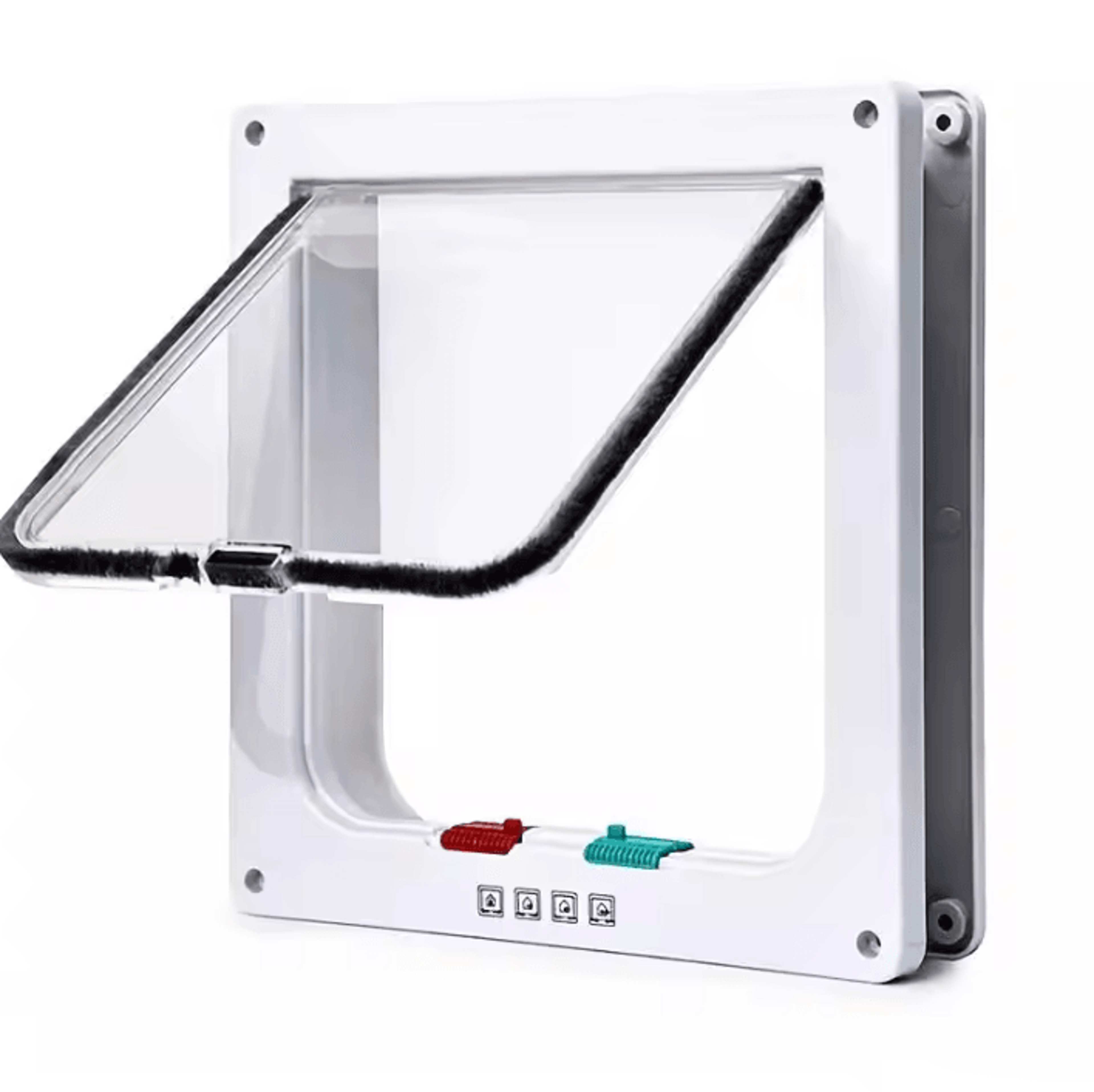 4Way Locking Pet Door For Cats  Small Dogs  Weatherproof ABS Flap Door 4