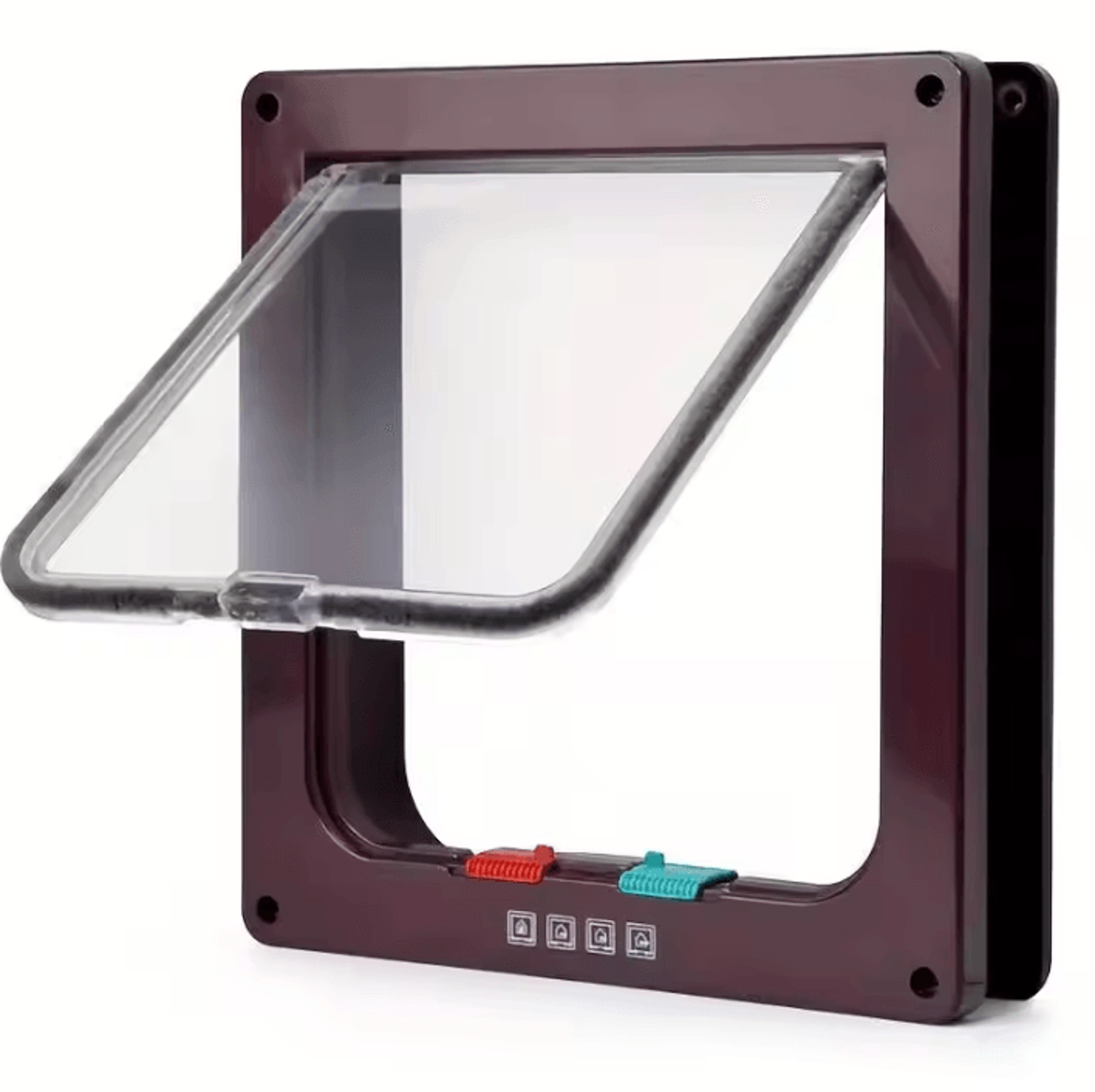 4Way Locking Pet Door For Cats  Small Dogs  Weatherproof ABS Flap Door 6