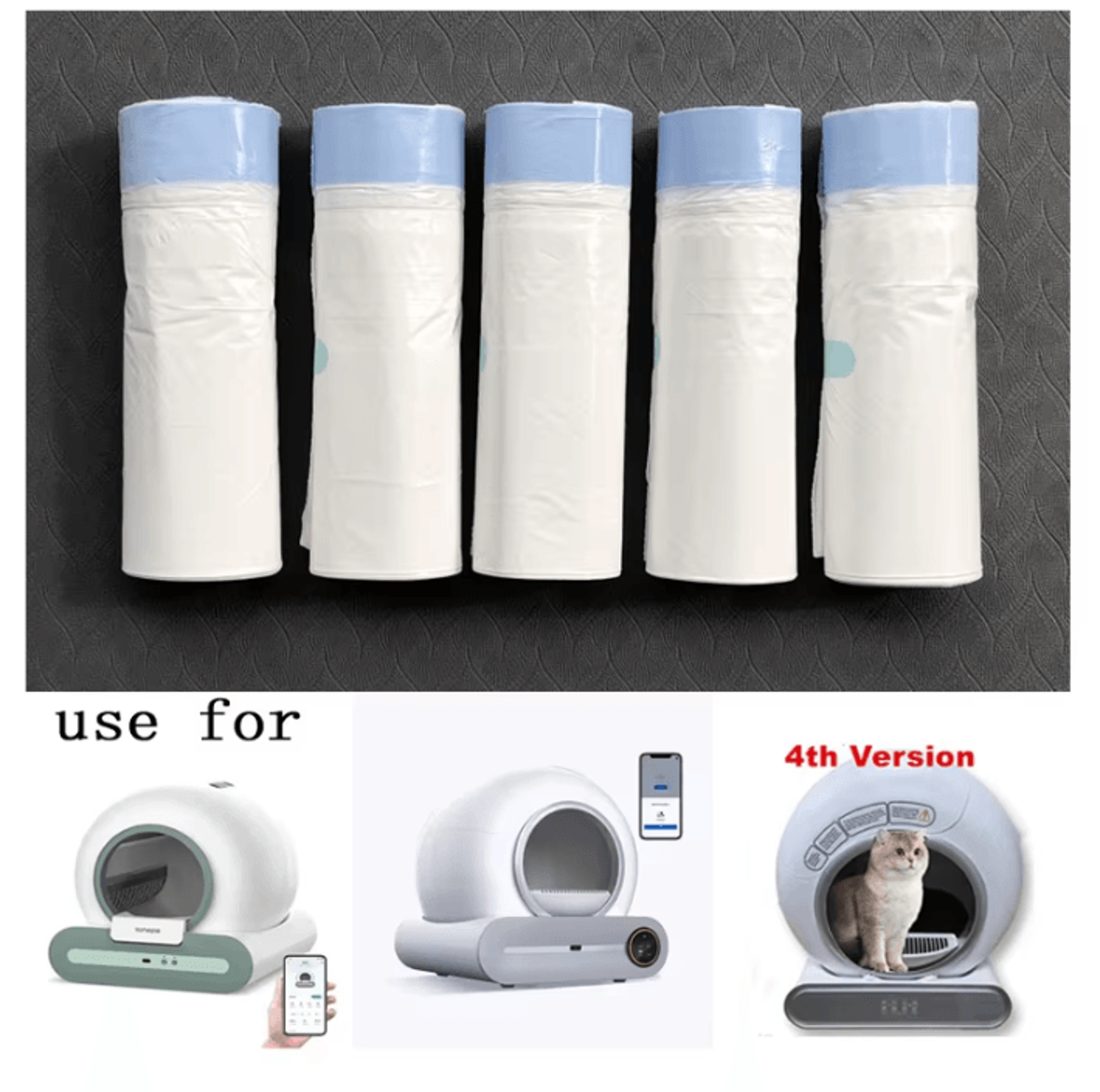 TONEPIE Cat Litter Box Liners With PullandTie Drawstring Bags 0
