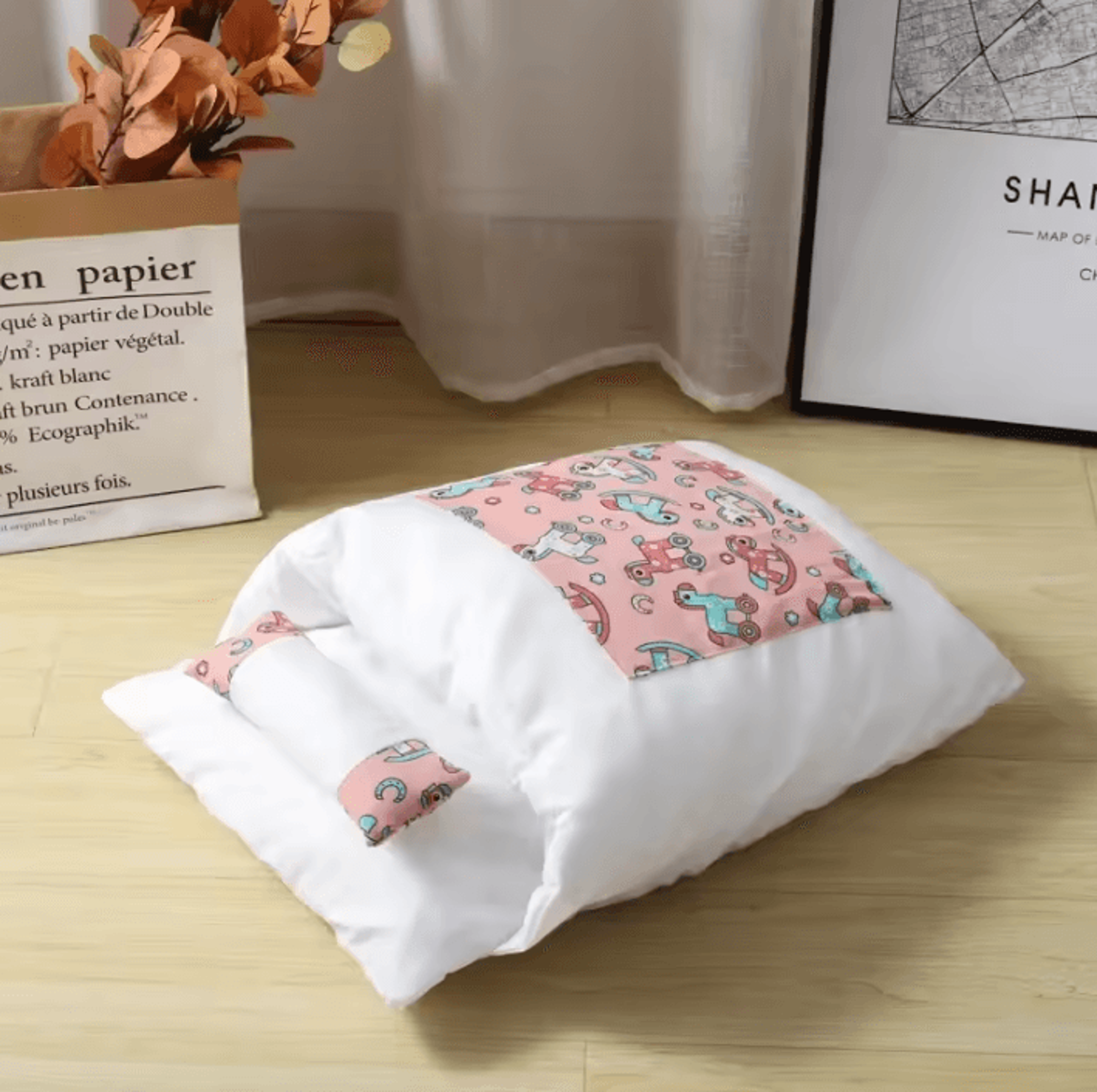 Kawaii Cat Cave Bed House For Indoor Cats  Small Dogs  Removable Cozy Pet Nest 5