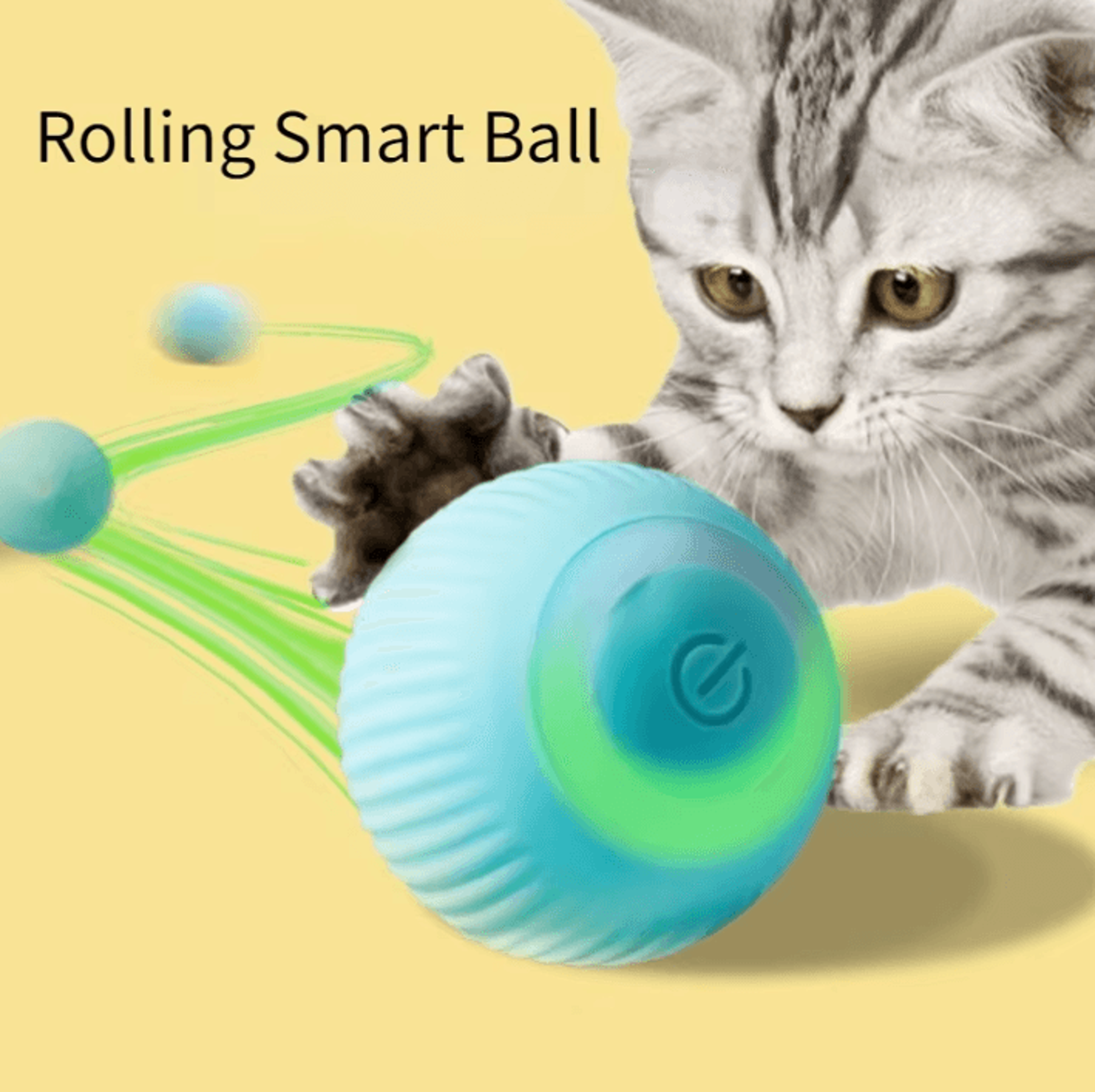 Smart Automatic Rolling Cat Ball Toy  Rechargeable Interactive Toy For Indoor Cats 0