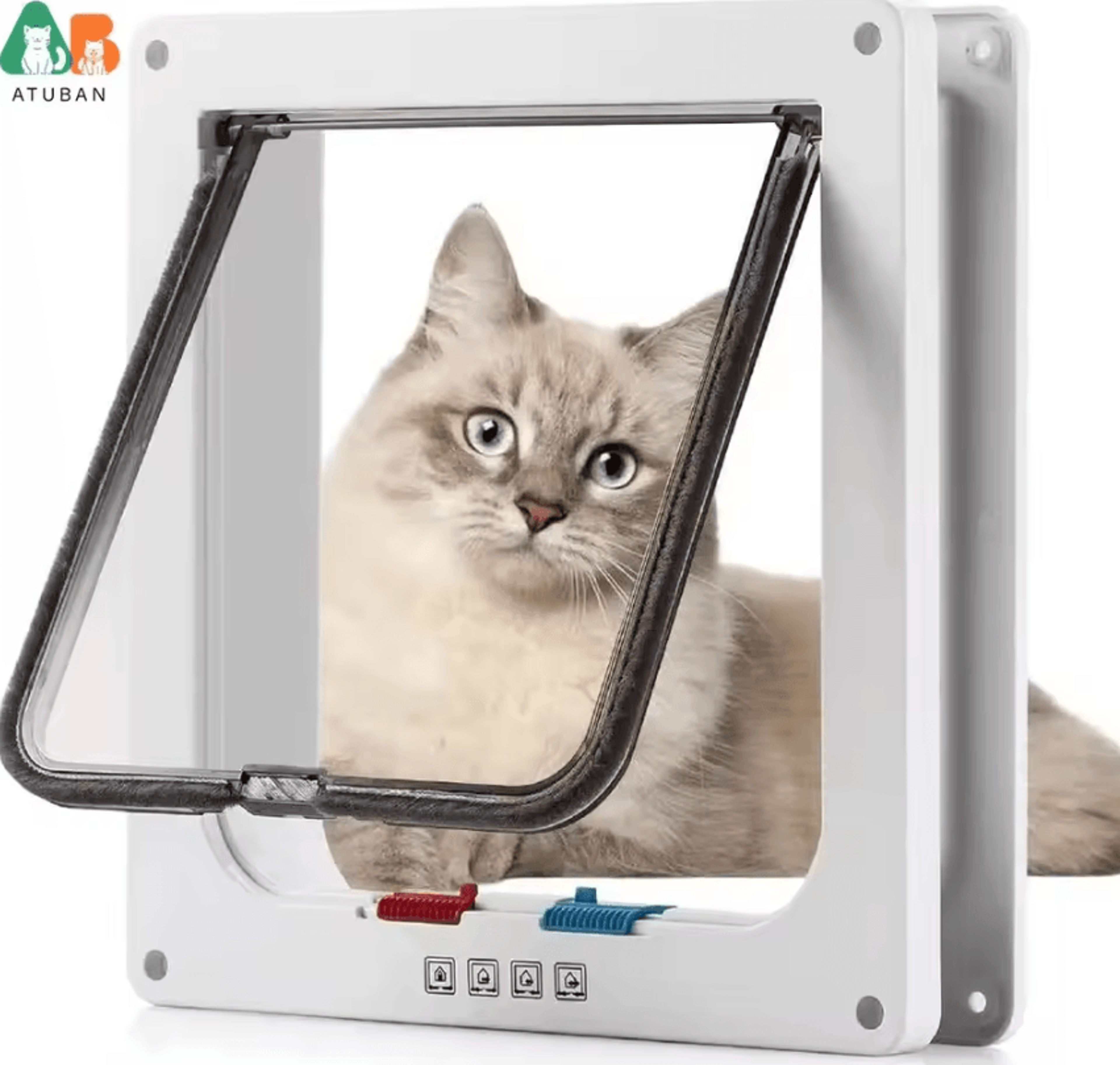 FreedomFlow 4Way Locking Cat Door For Interior  Exterior Doors 3
