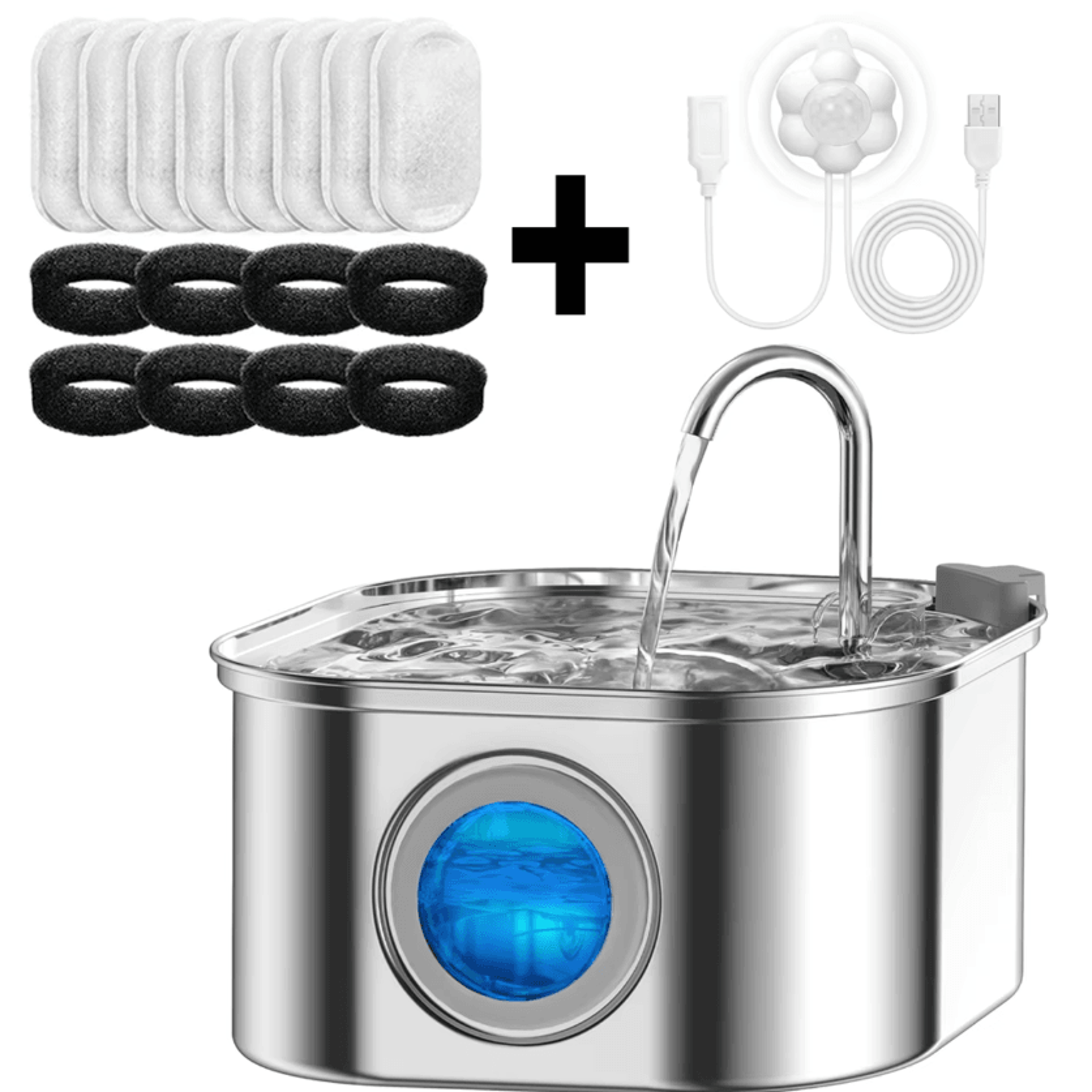 clearflow smart stainless steel cat water fountain