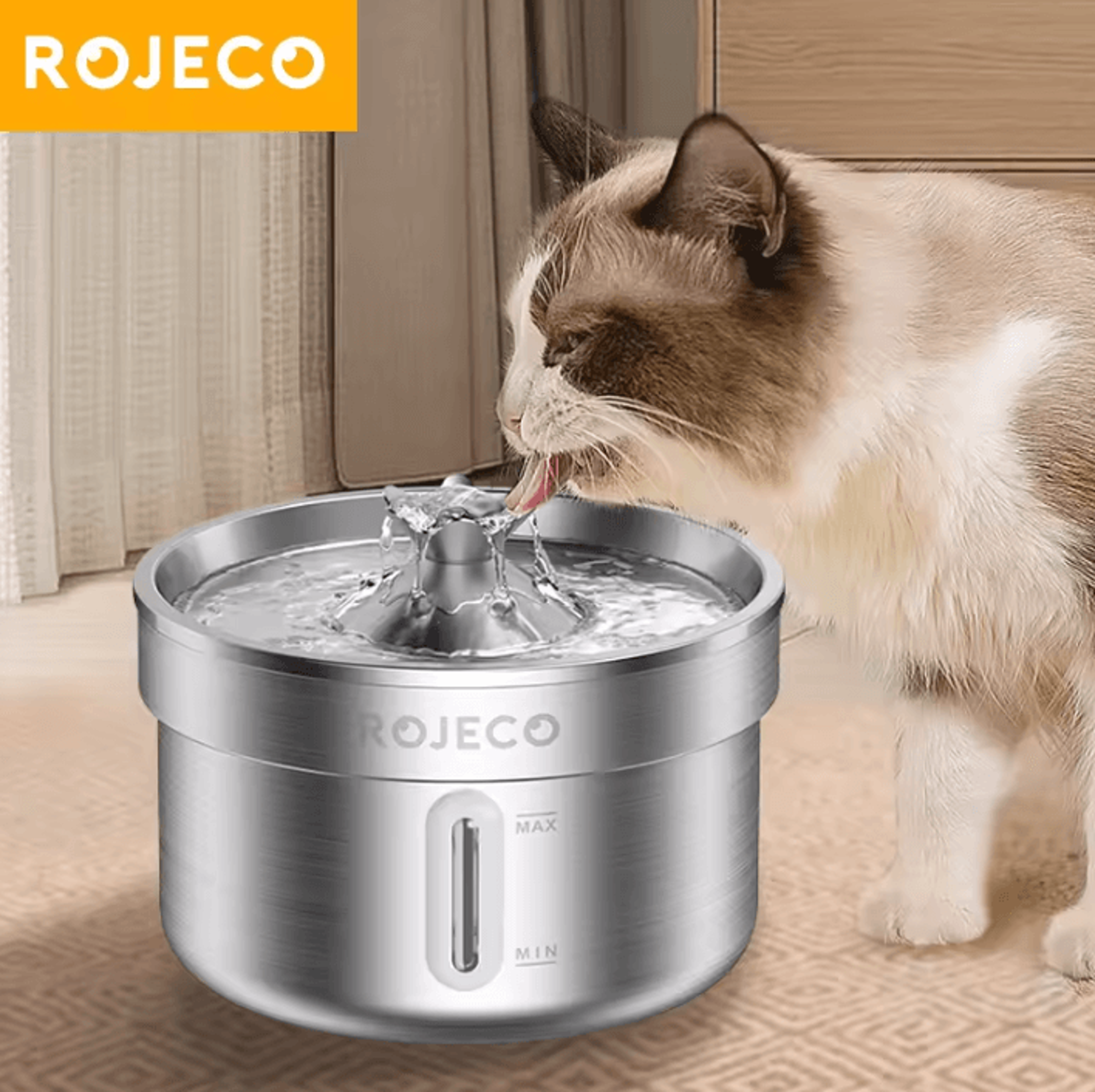 freshflow rojeco stainless steel cat water fountain