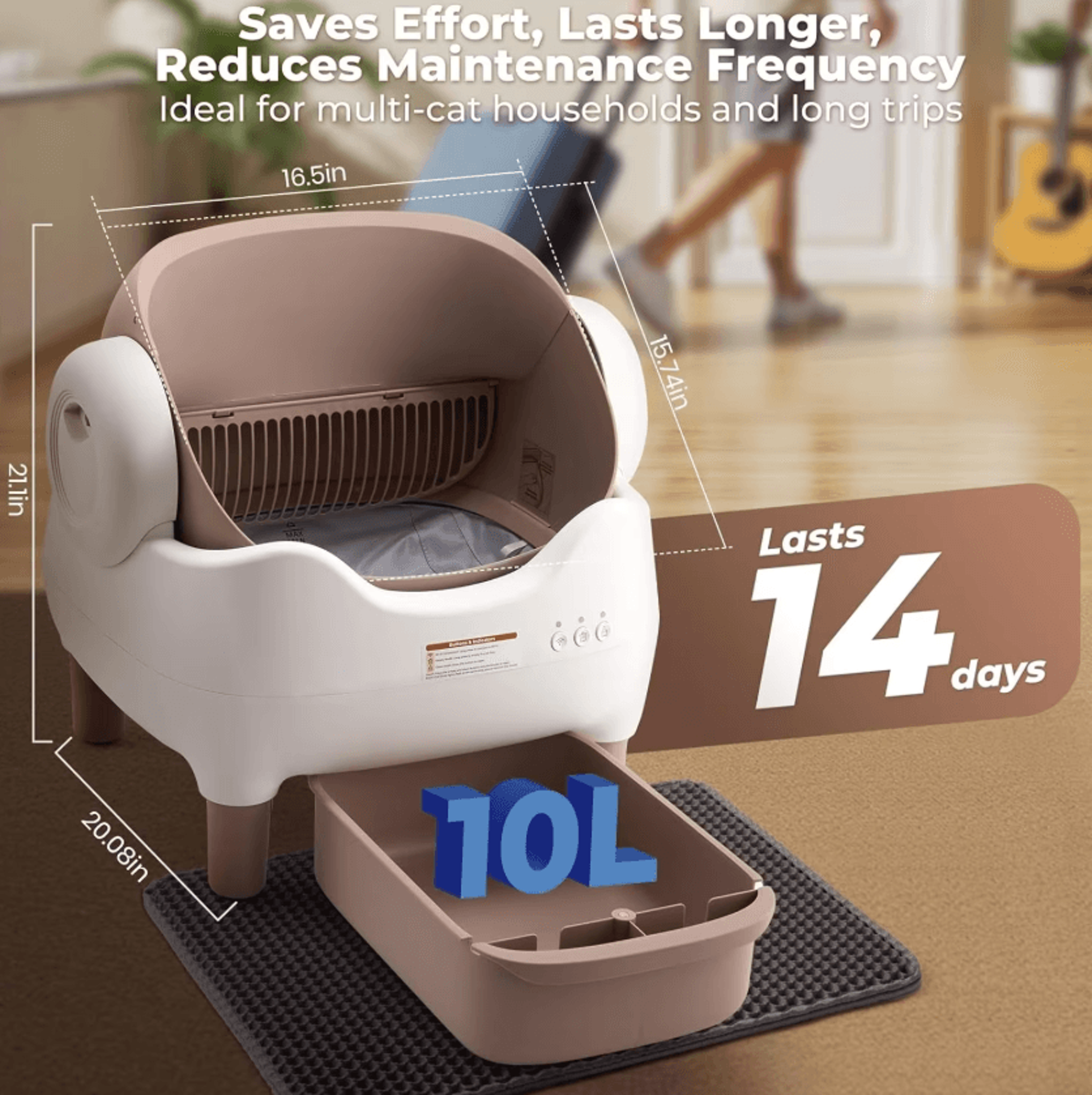 SmartClean OpenTop Automatic SelfCleaning Cat Litter Box 2