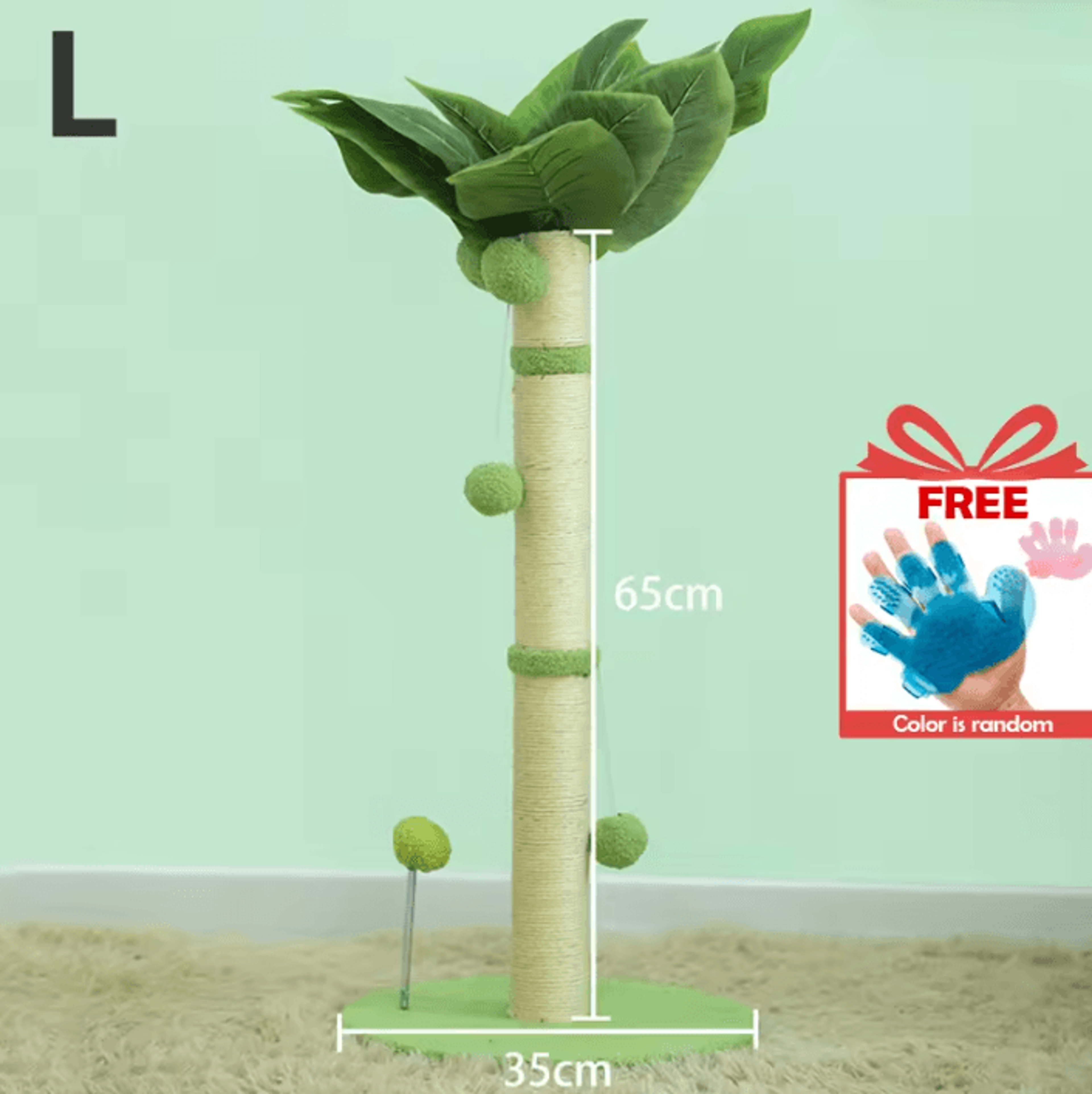 65cm Cat Scratching Post Tree With Sisal Rope  Interactive Ball Toys 5