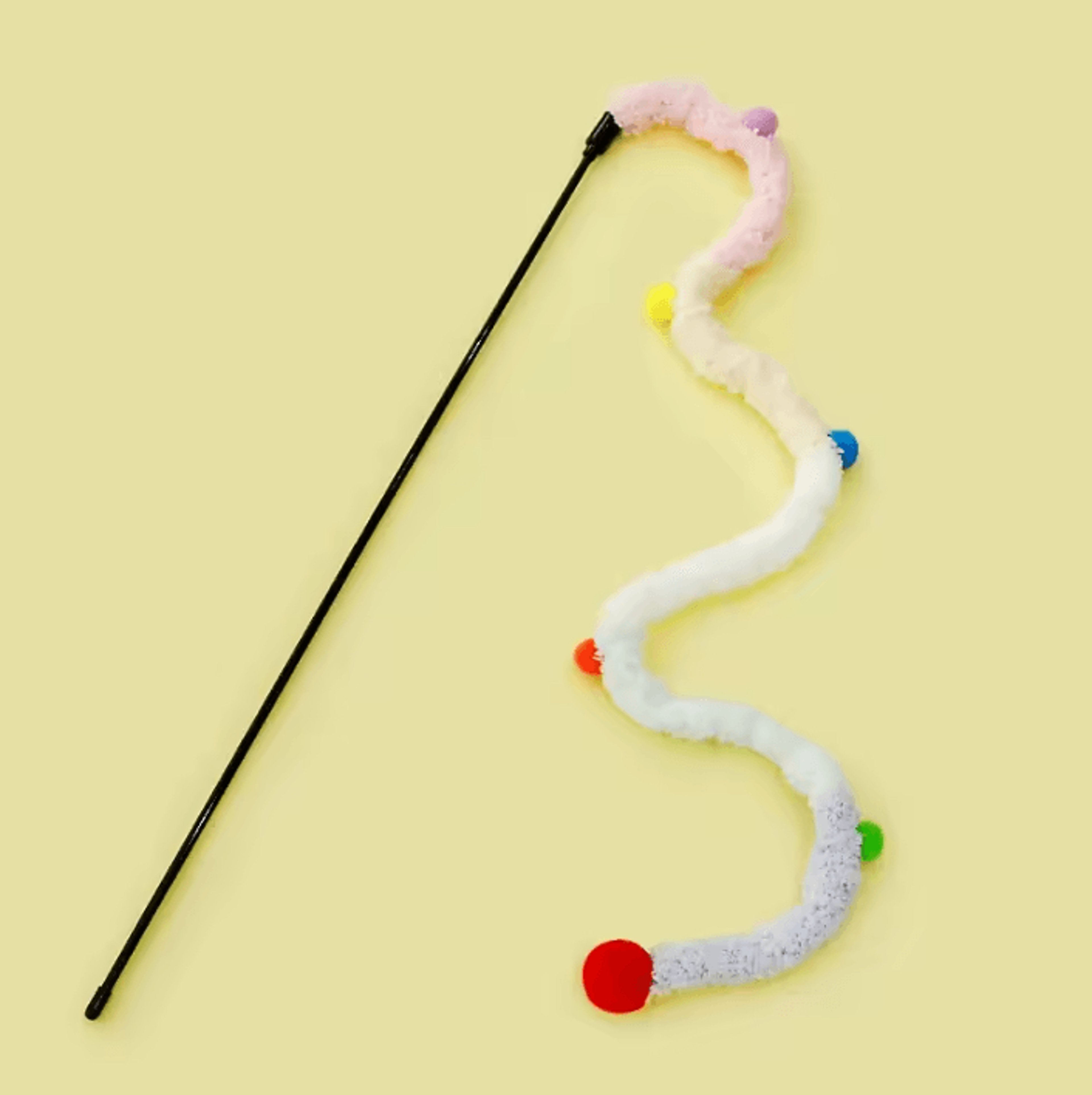 Colorful Caterpillar Feather Cat Teaser Wand For Interactive Play 5