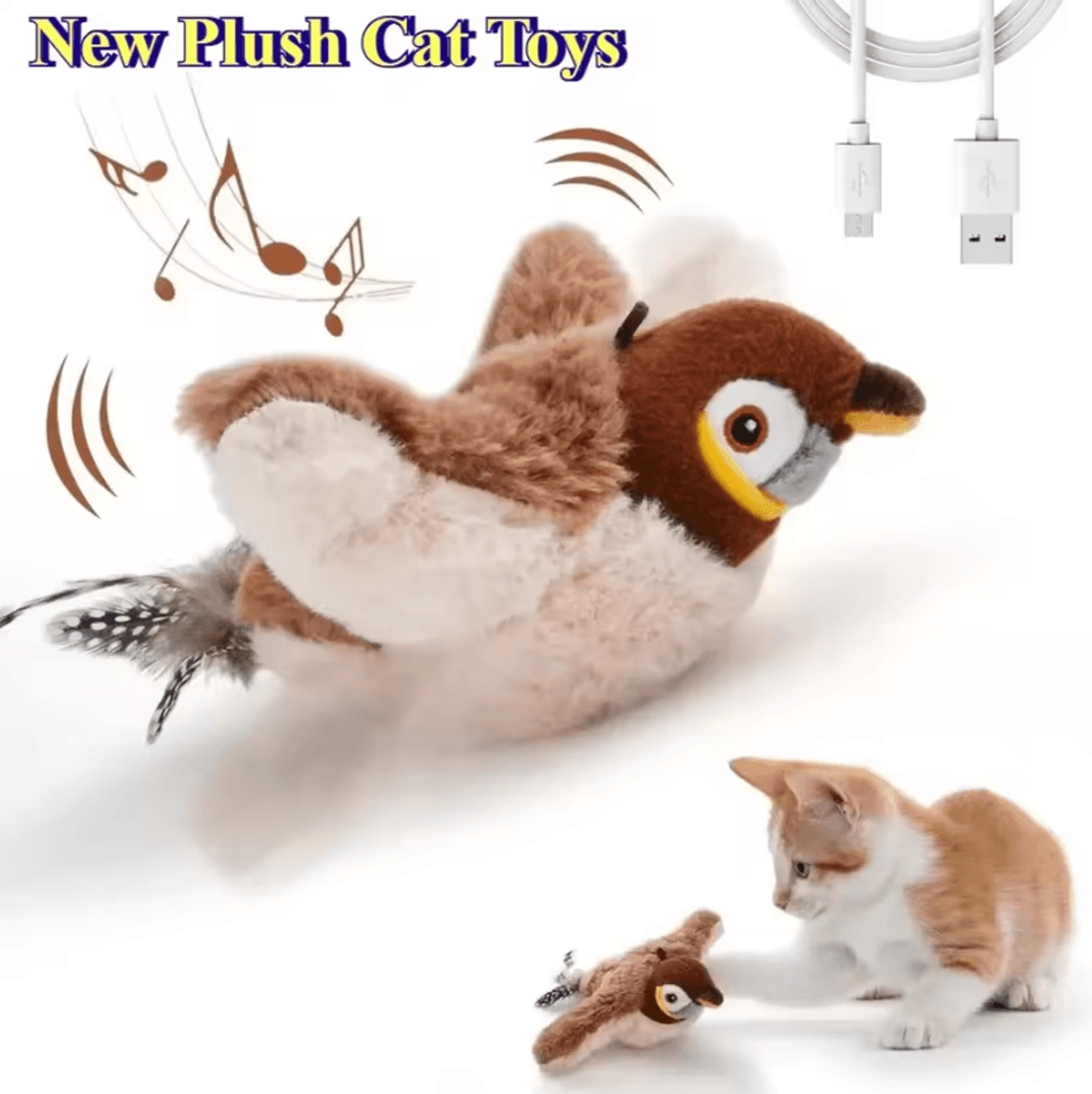 FlutterChirp Interactive Catnip Bird Toy 0