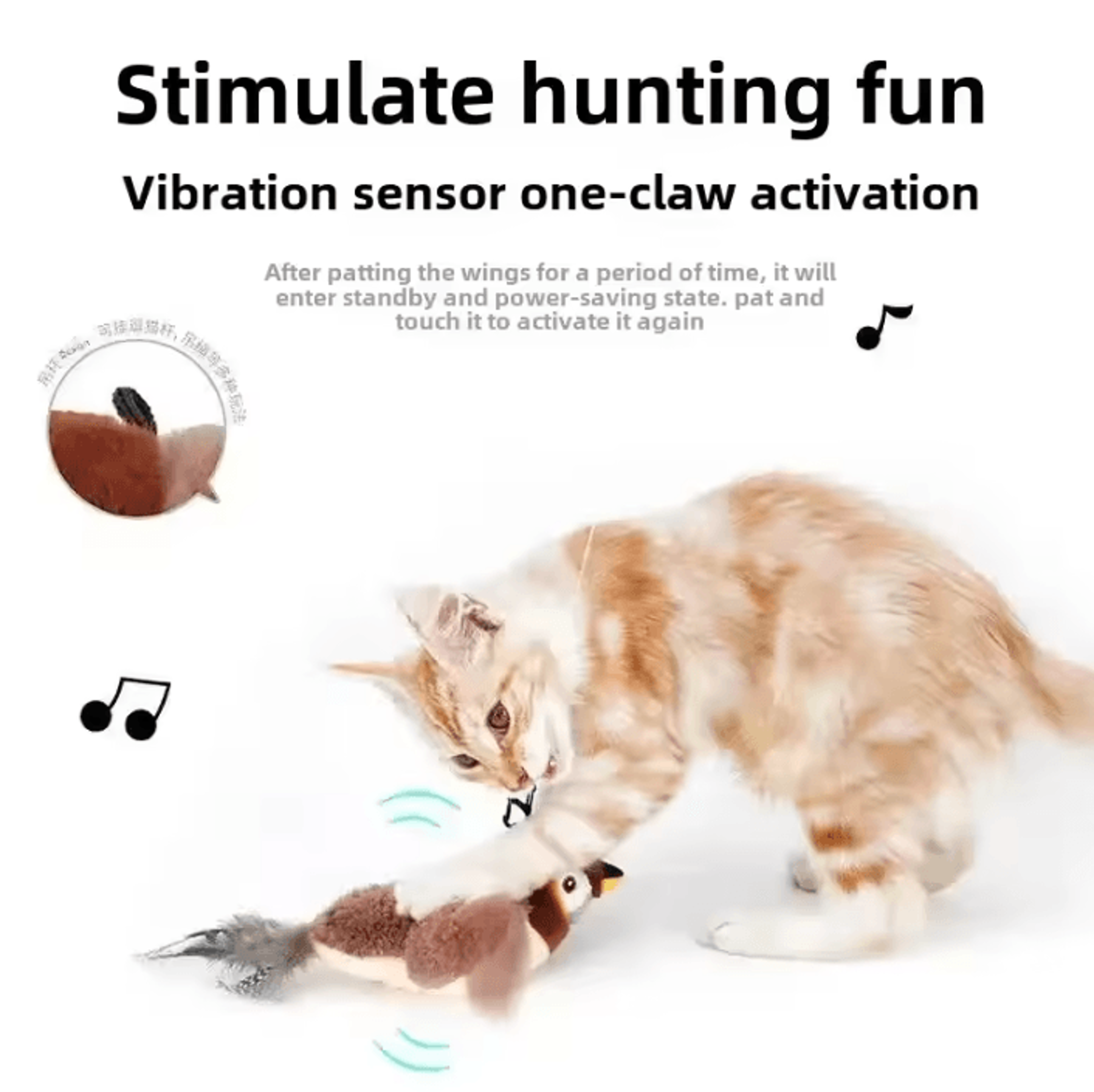 FlutterChirp Interactive Catnip Bird Toy 3