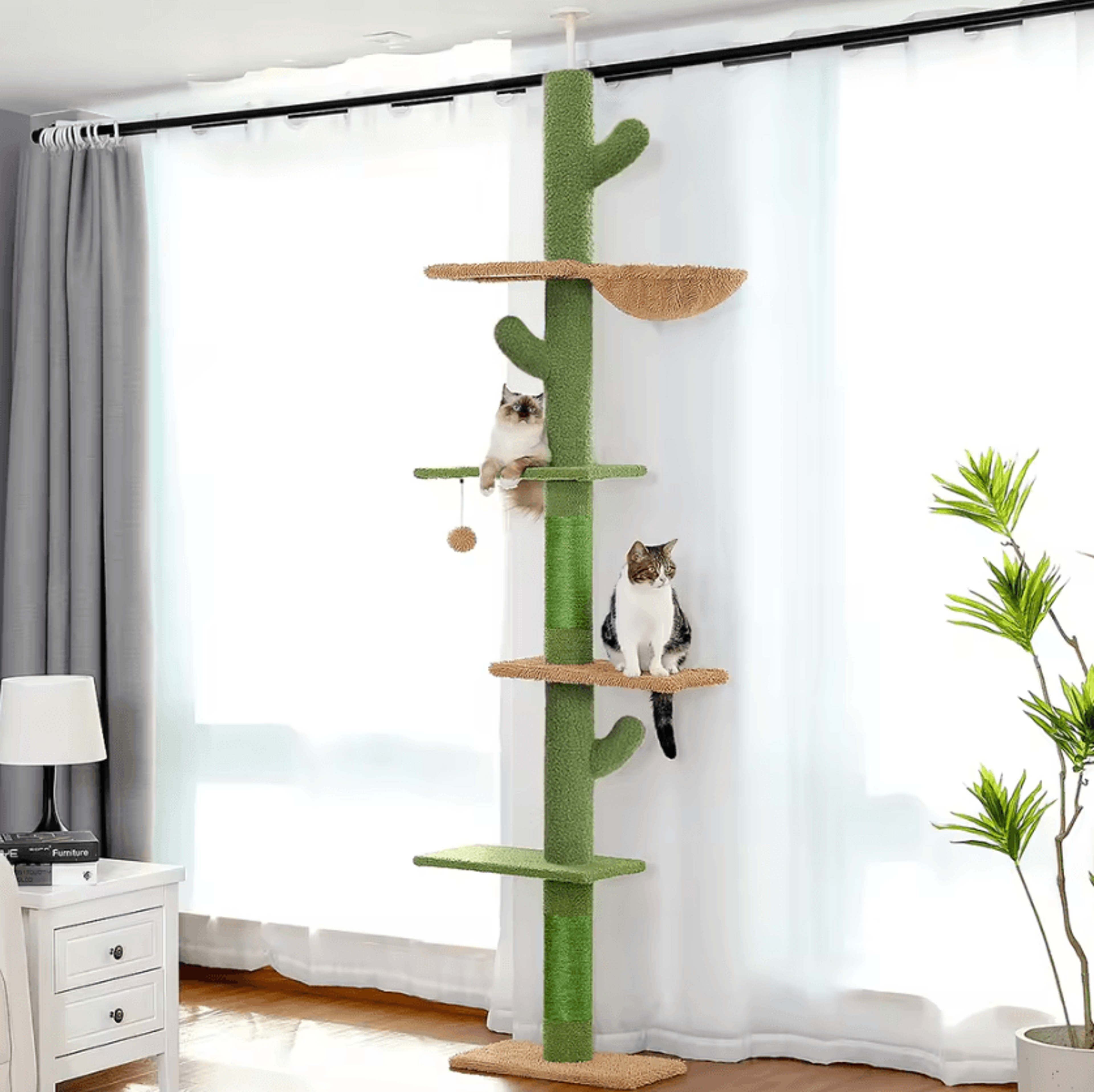 SkyClimb FloortoCeiling Cat Tree Tower 0