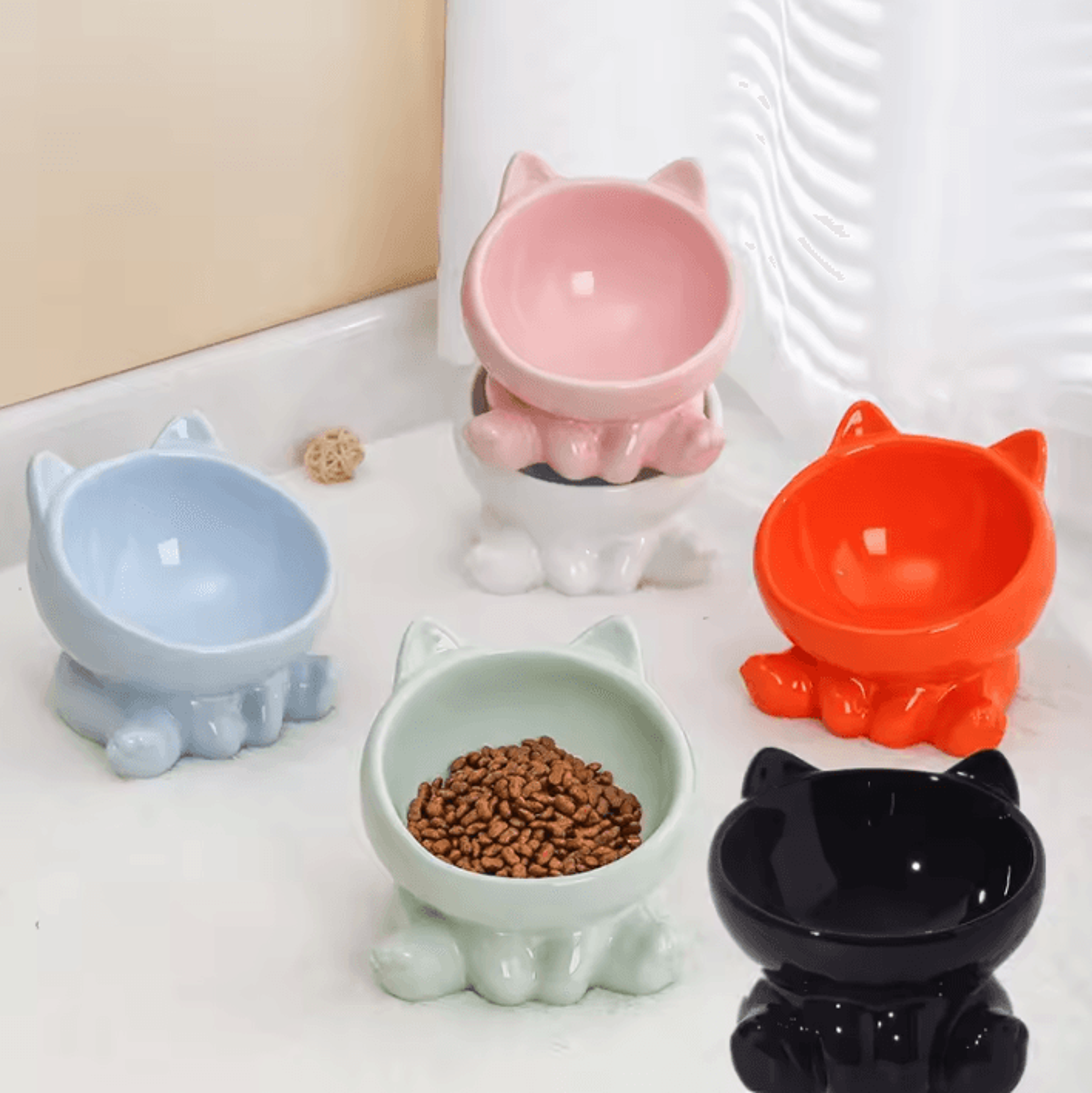 CozyTilt Elevated Ceramic Pet Bowl With High Stand 0