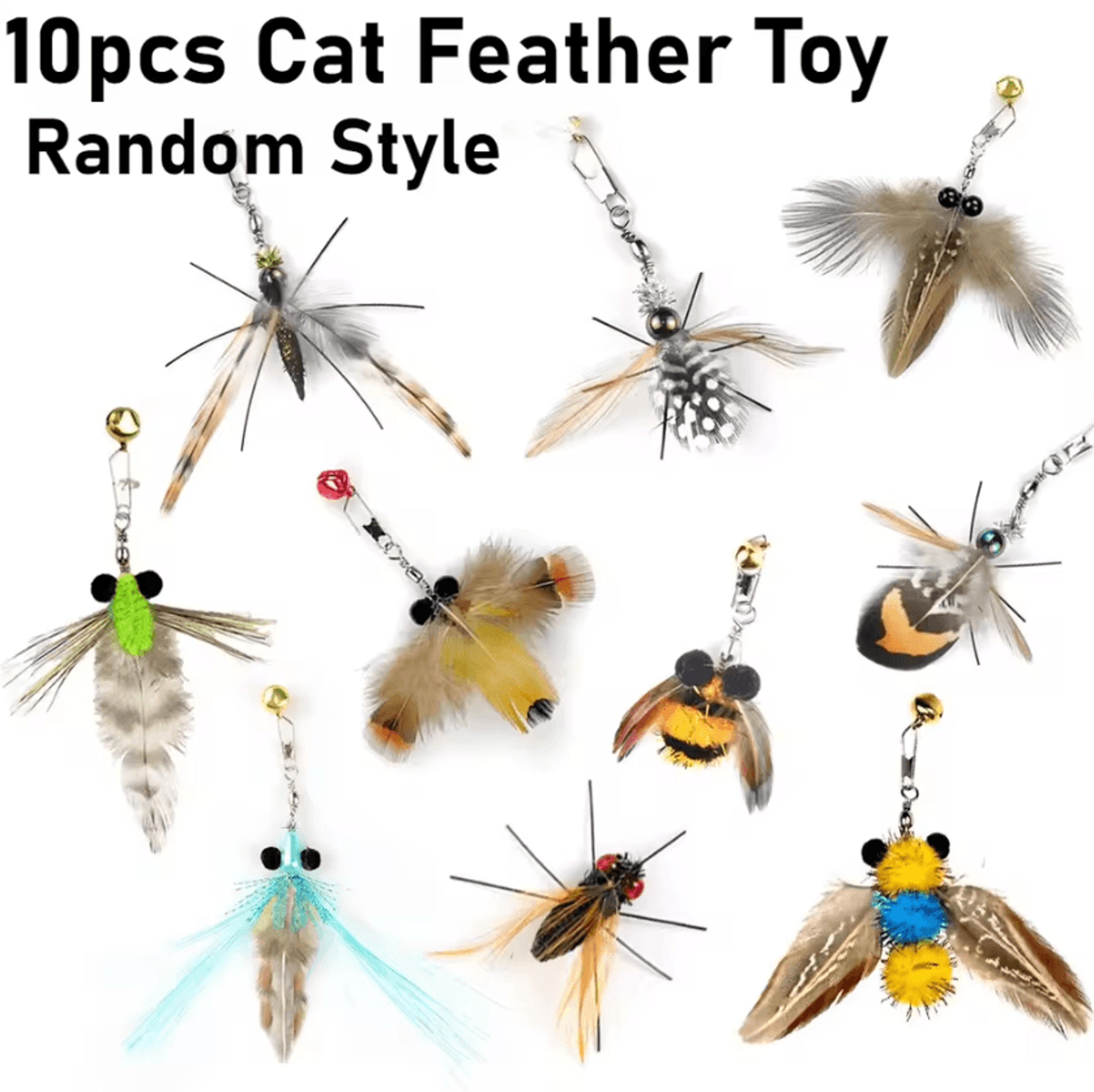 bugchase feather replacement heads for cat wand toys