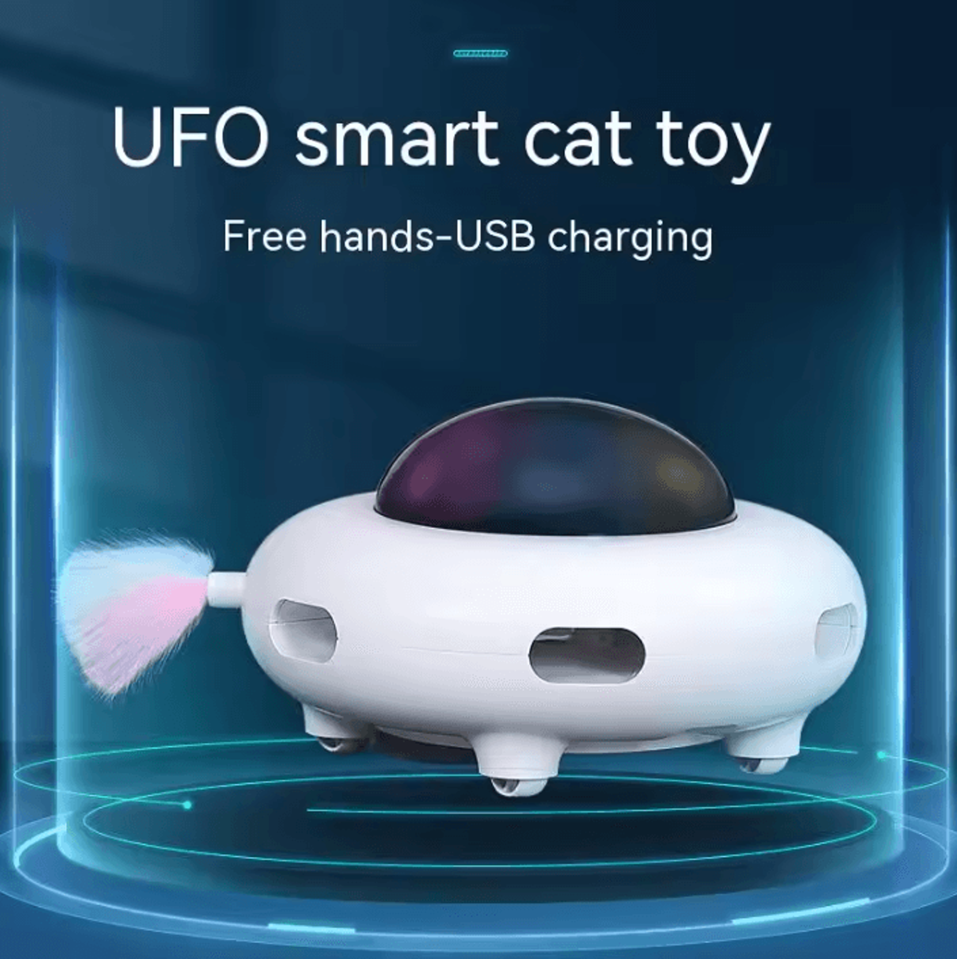 OrbitFlap USB Rechargeable Interactive UFO Cat Teaser Toy 4