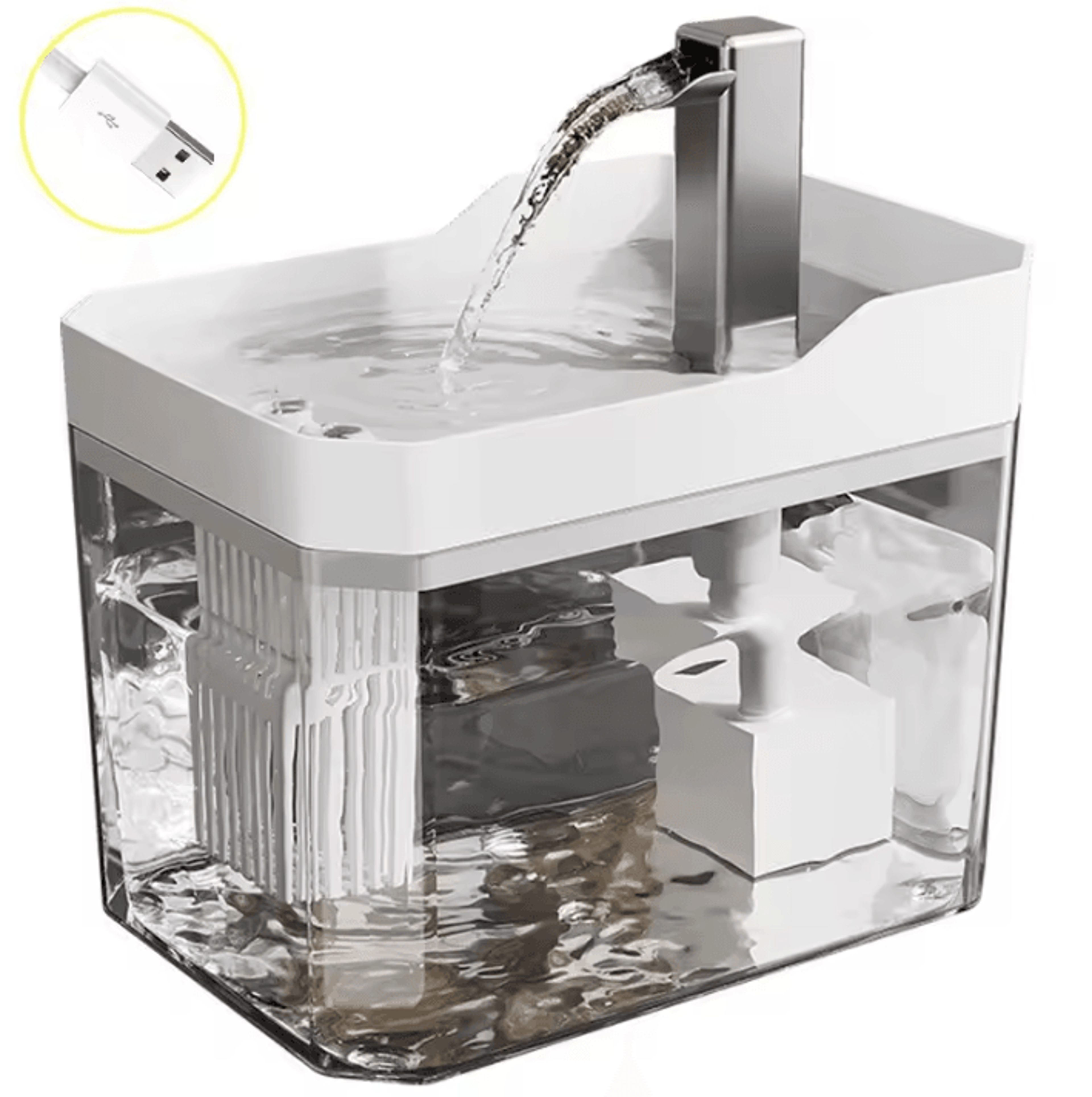 ClearFlow USB Cat Water Fountain  Automatic Filtered Pet Water Dispenser With AntiDry Protection 4