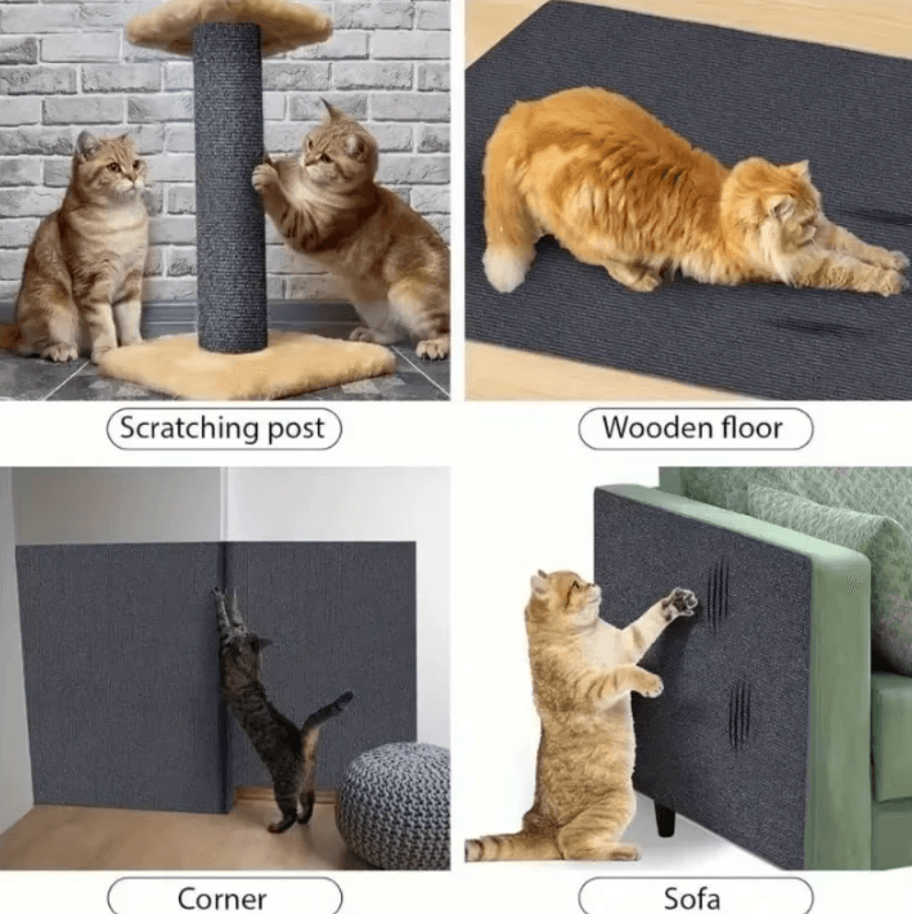 ScratchGuard DIY Cat Scratcher Mat  SelfAdhesive Sofa  Furniture Protector Roll 2