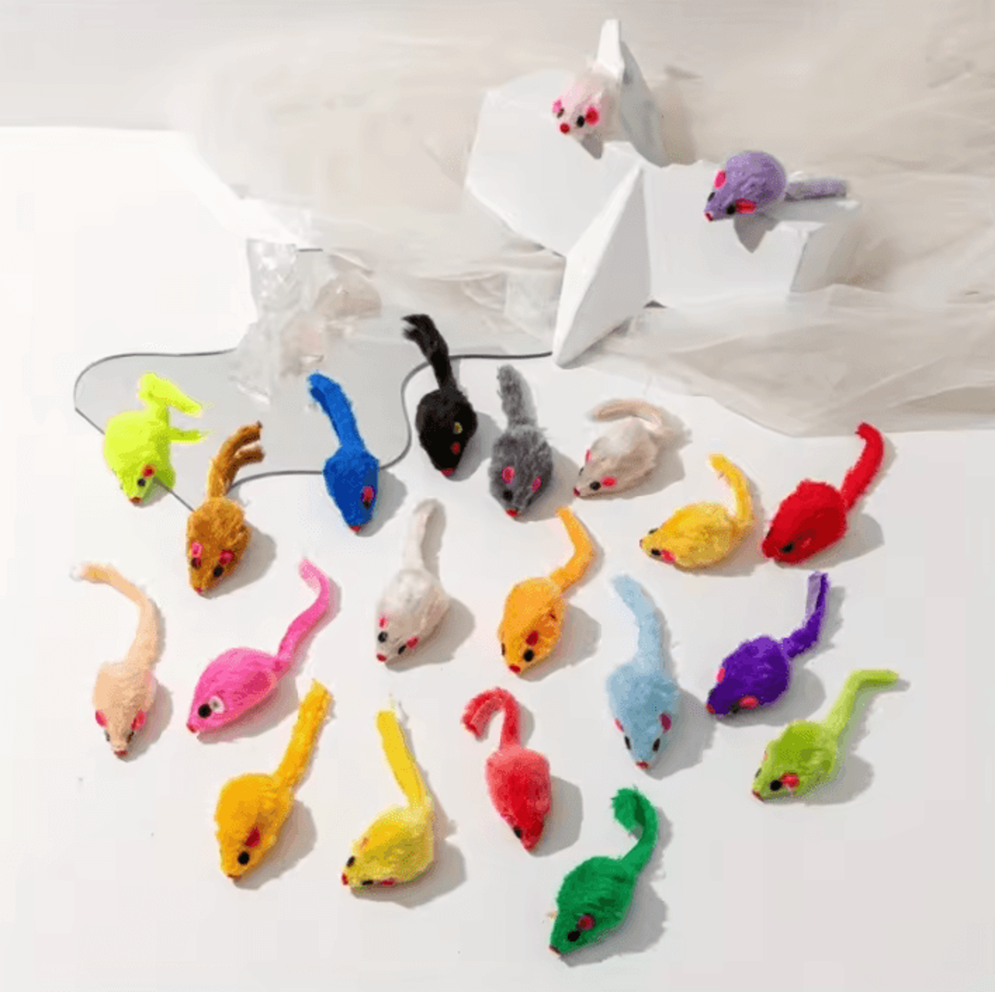 TinyHunter Plush Mouse Cat Toys  25Pack Interactive Soft Mice For Active Cats  Kittens 1