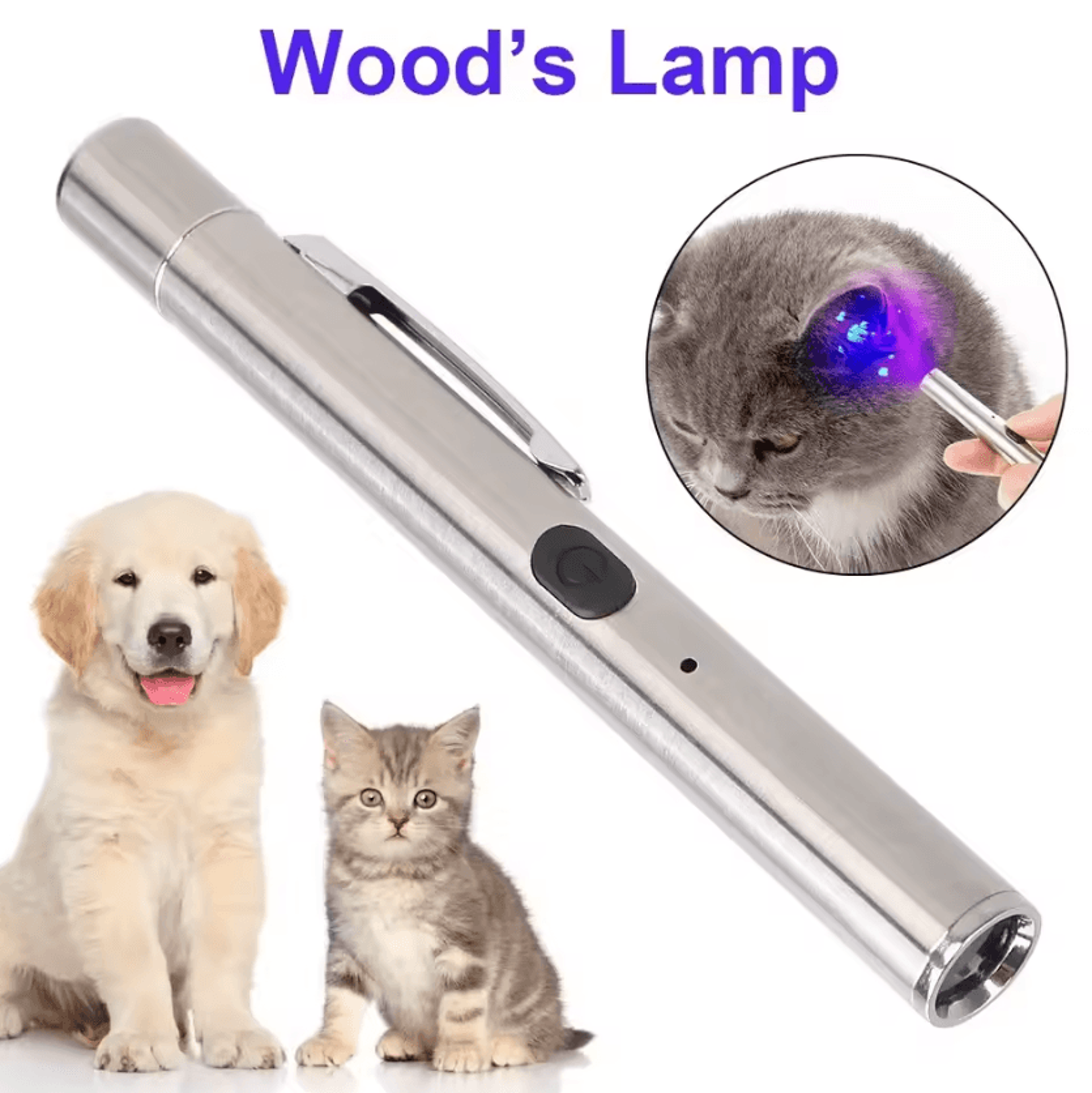 glowvet 365nm uv pet skin detection lamp for cats & dogs