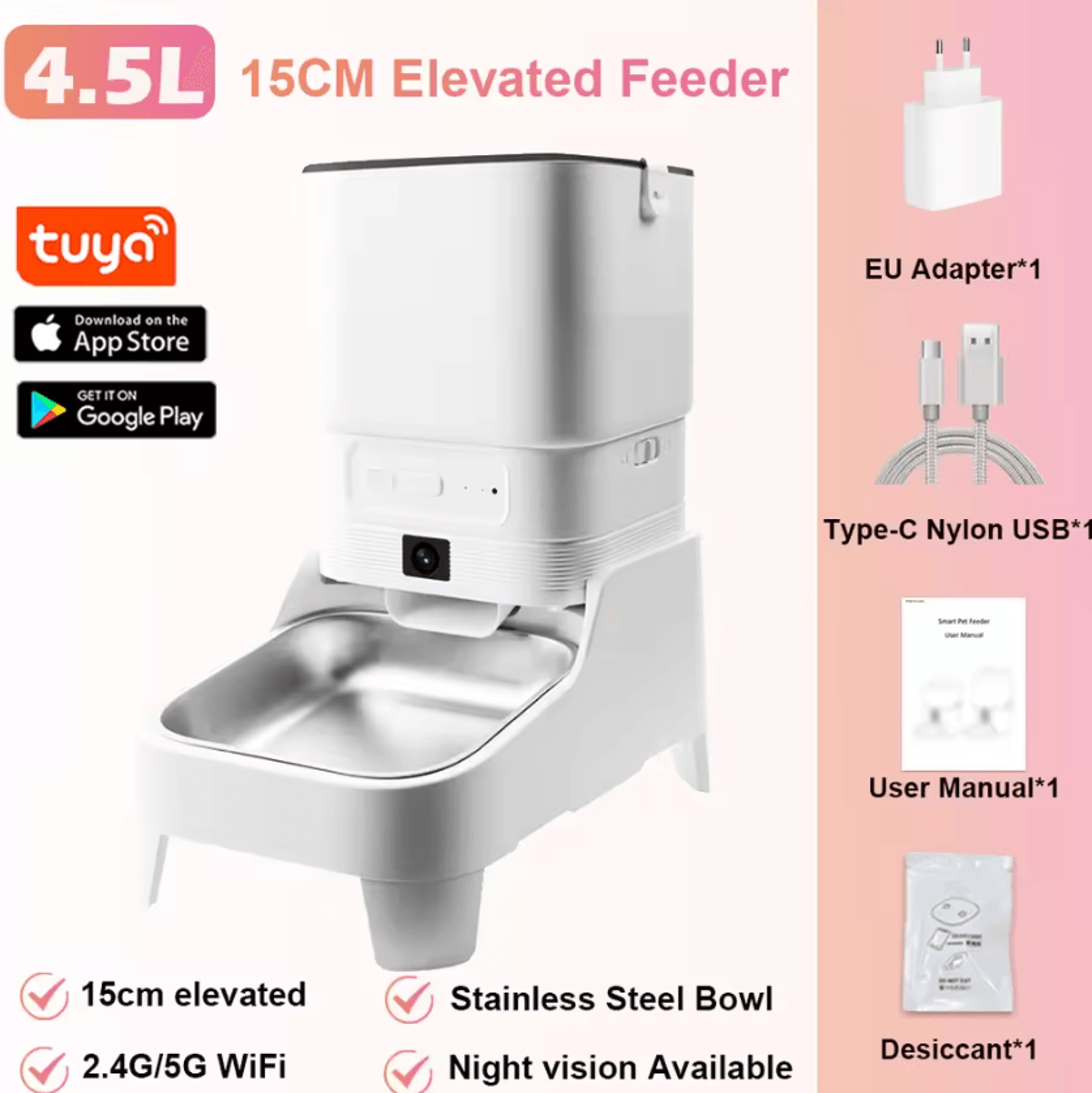 SmartServe AI Camera Automatic Pet Feeder For Cats  Dogs 5