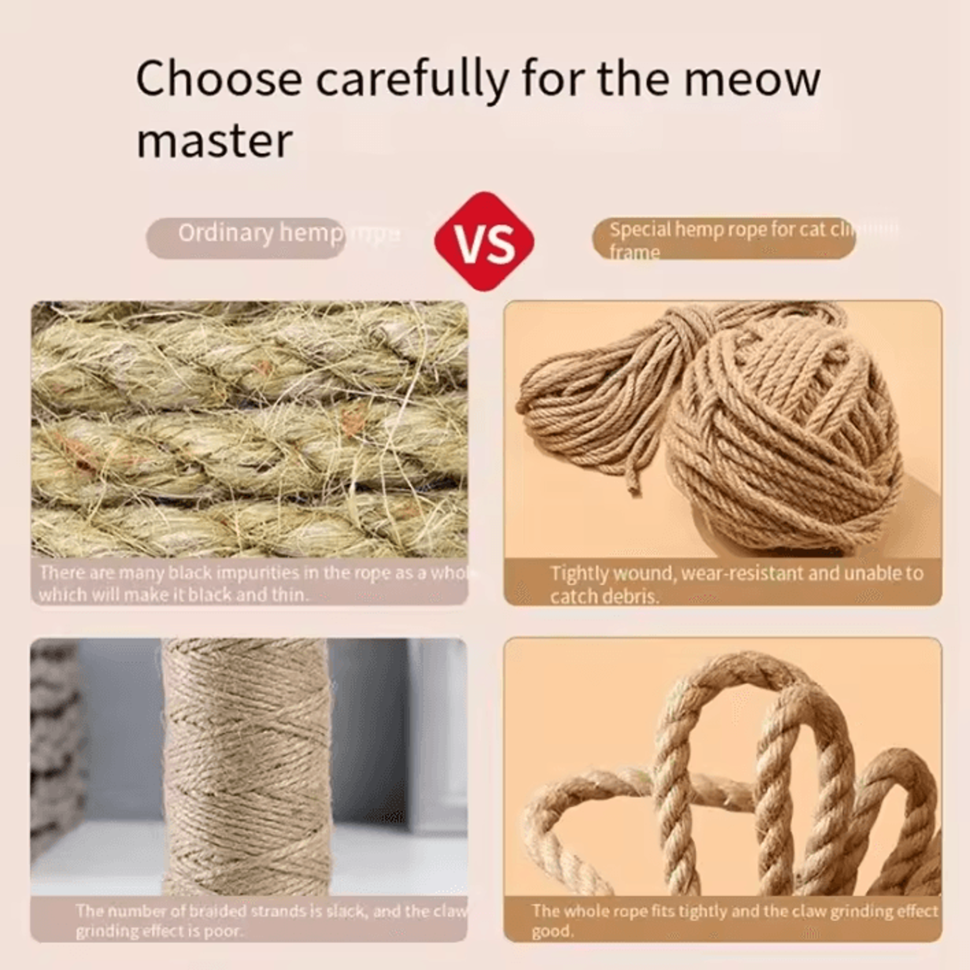 ClawGuard Natural Sisal Rope For Cat Trees Scratching Posts  DIY Cat Furniture 2