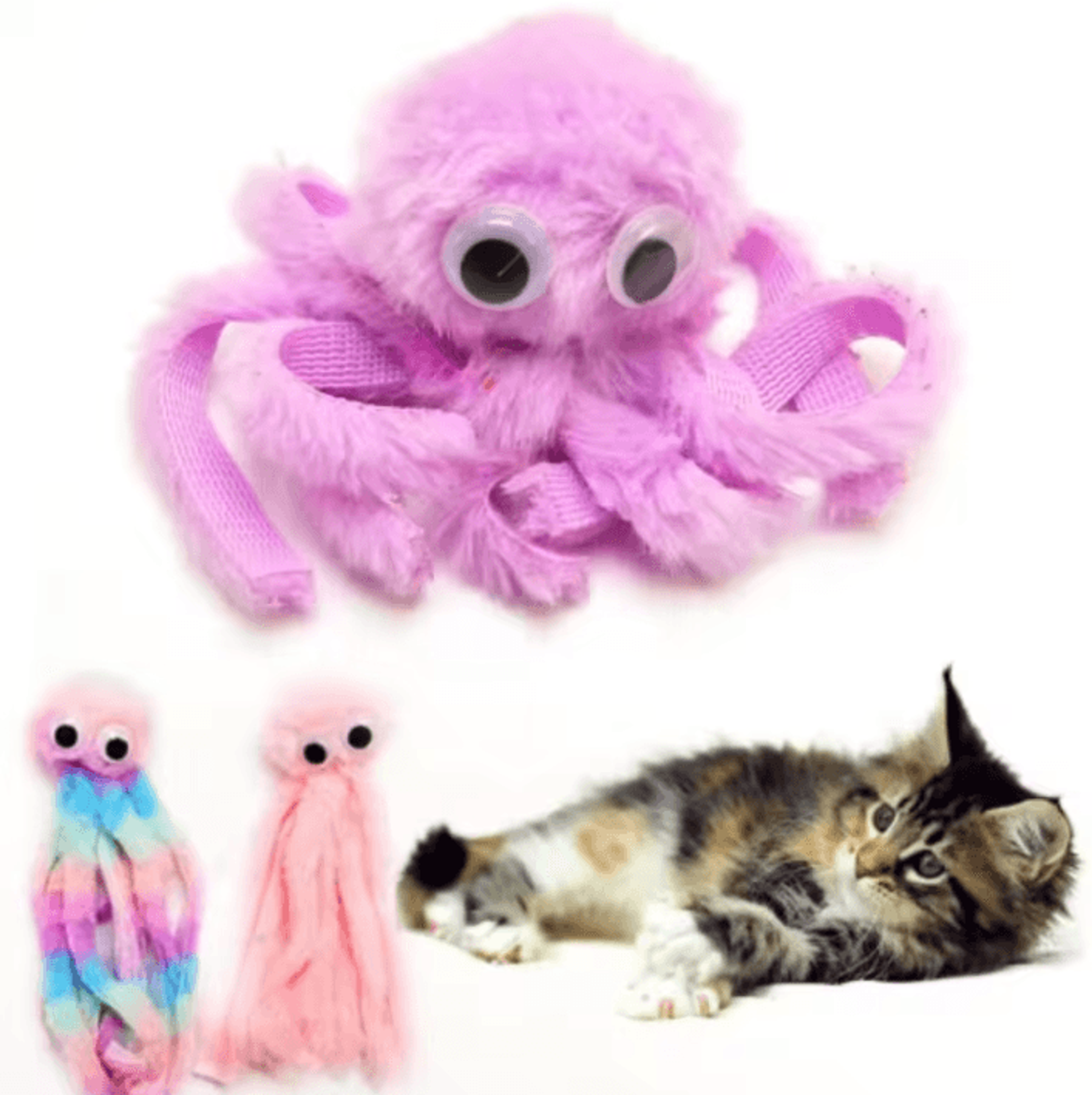 OceanPaws Interactive Octopus Plush Toy For Cats  Small Dogs 0