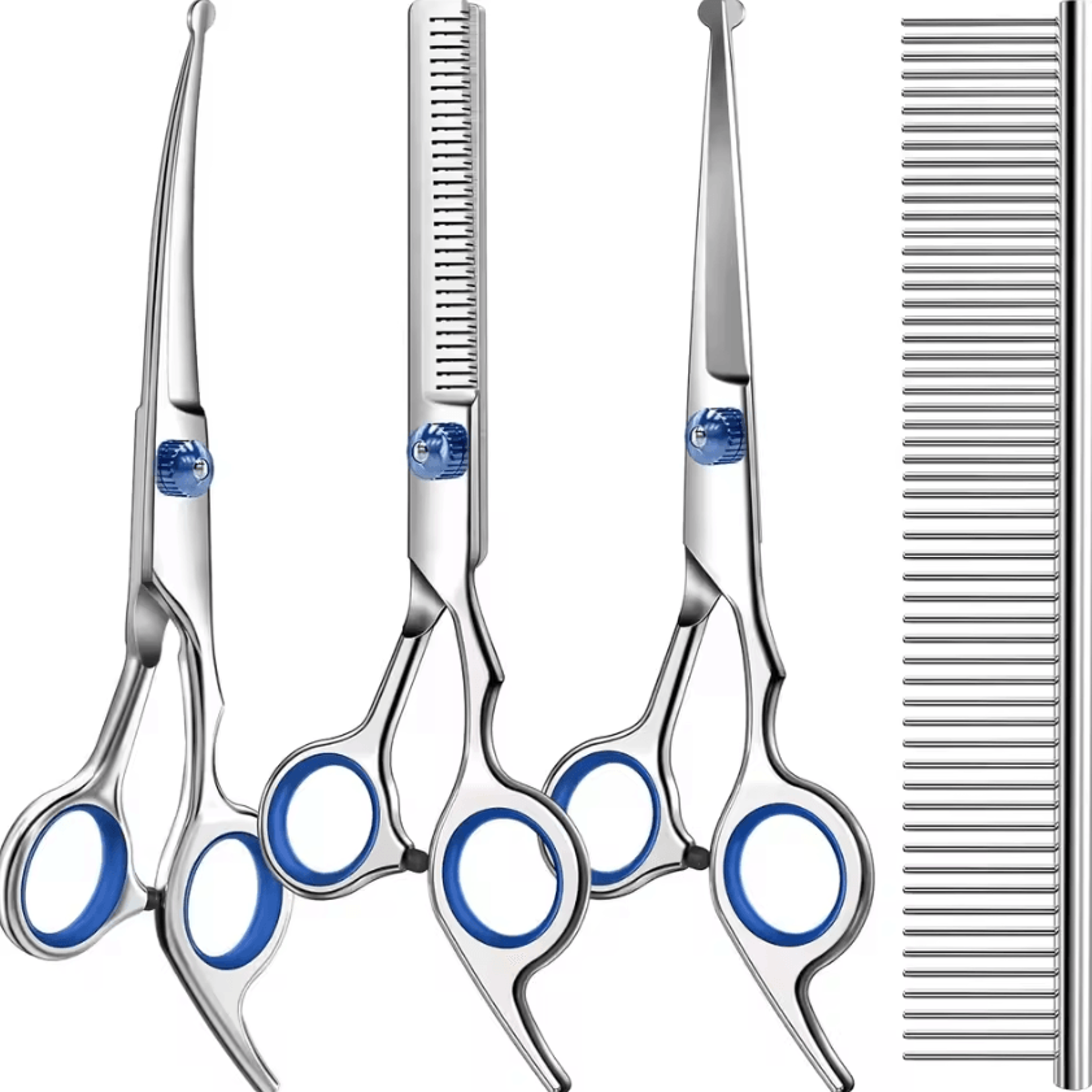 professional 4-in-1 pet grooming scissors kit for dogs & cats