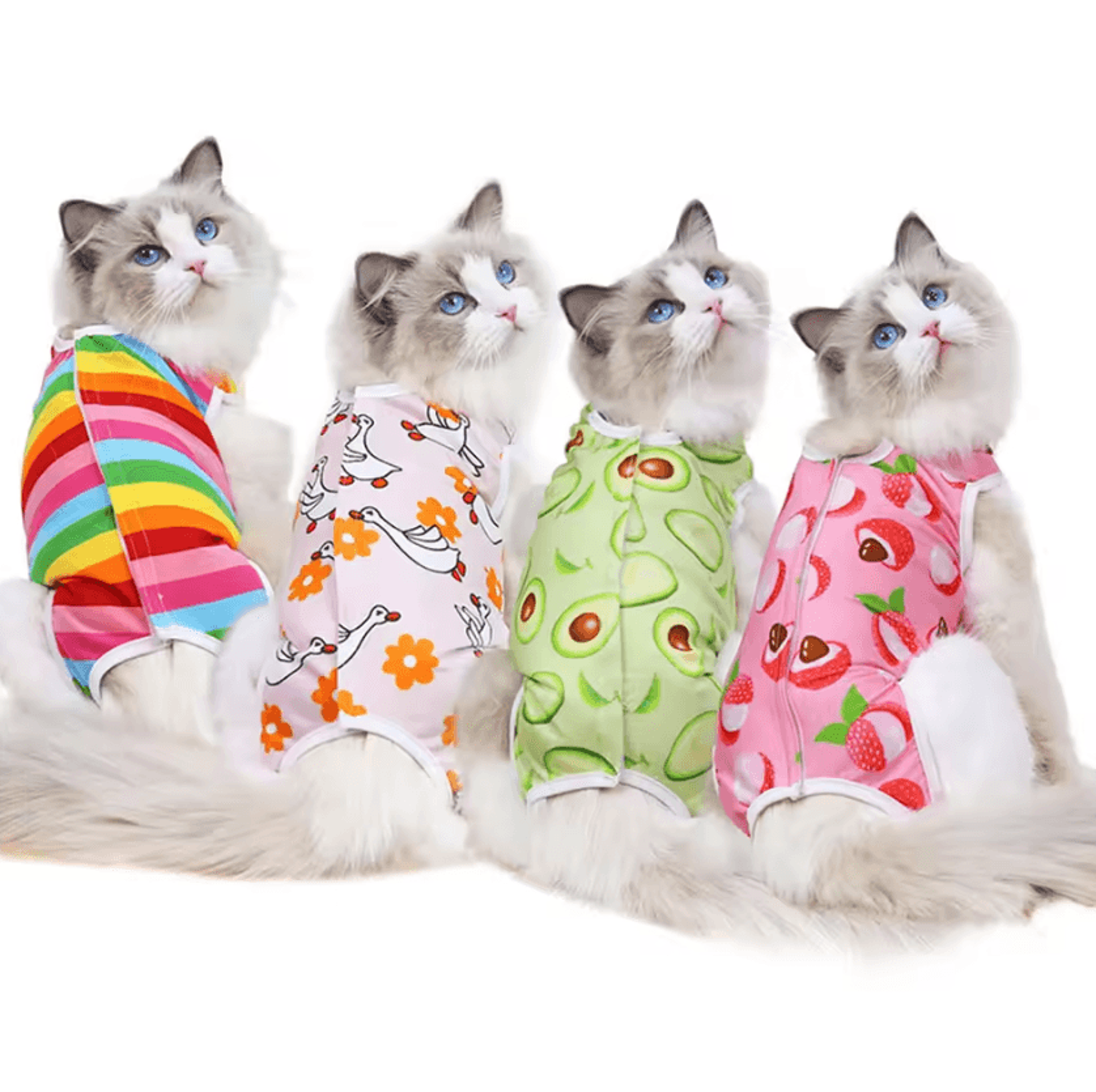 breathable cat recovery suit for post-surgery healing & comfort