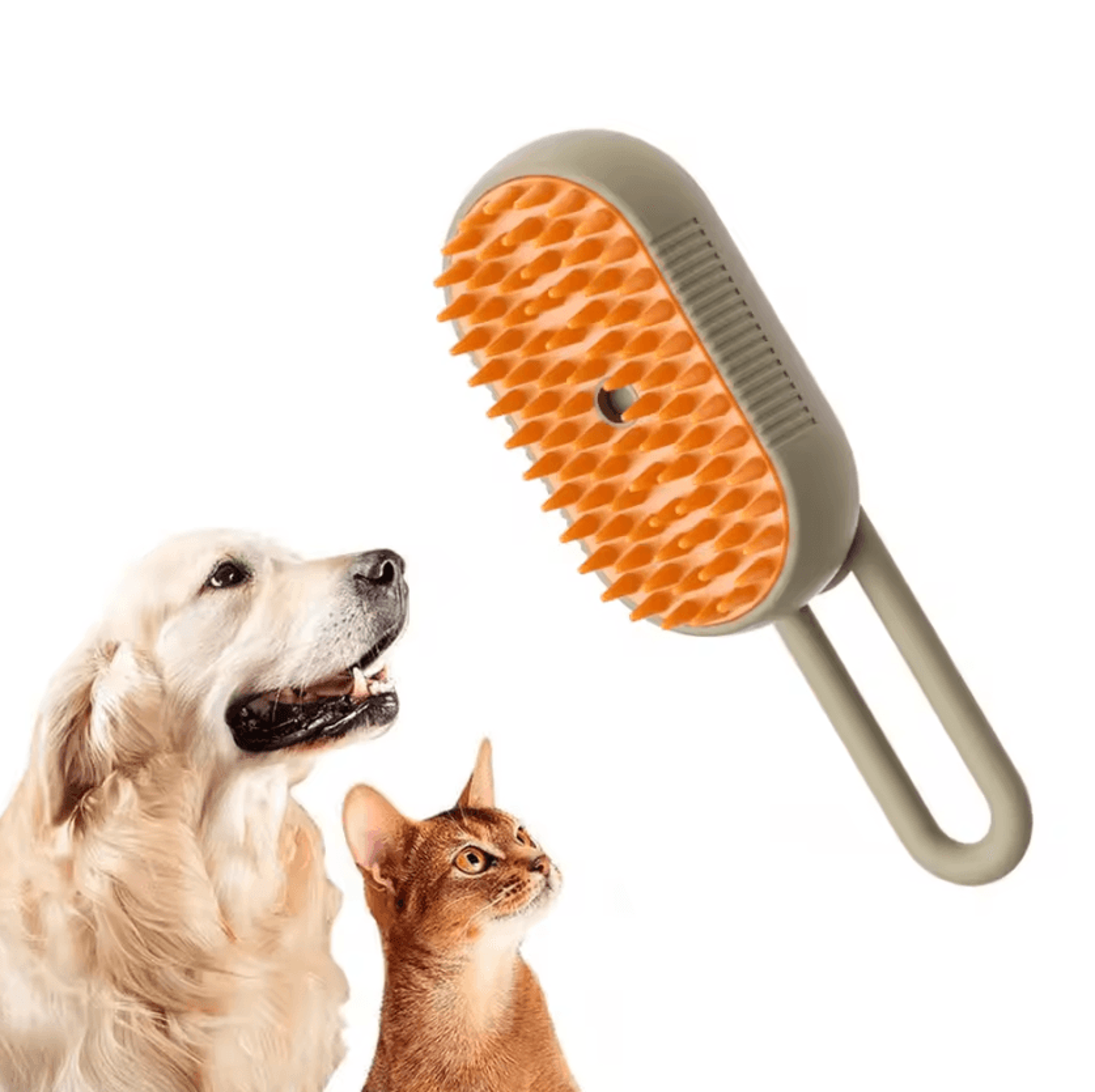 3-in-1 rechargeable pet steam brush for grooming, massage & deshedding