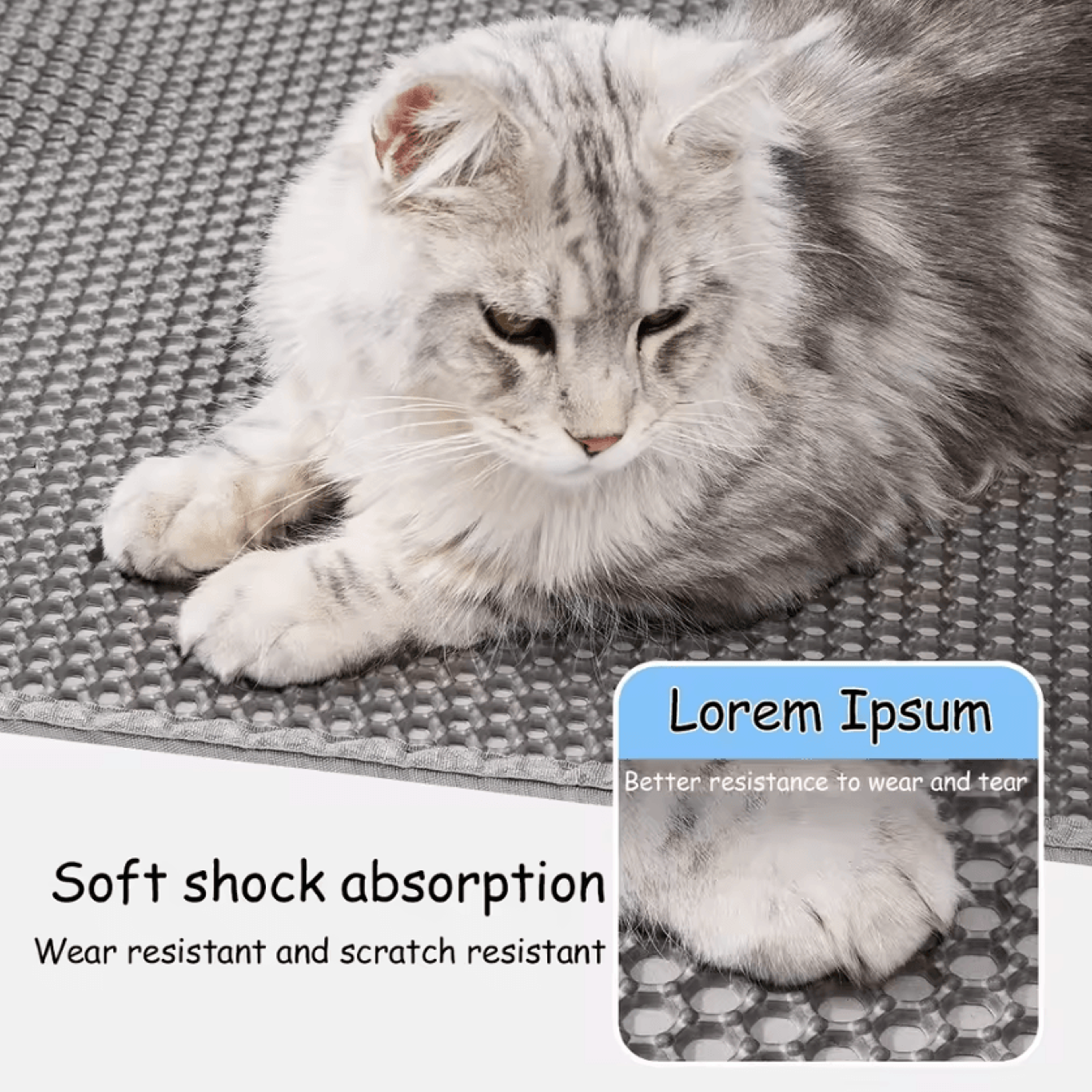 Large DoubleLayer Cat Litter Mat For Scatter Control  Easy Cleaning 2