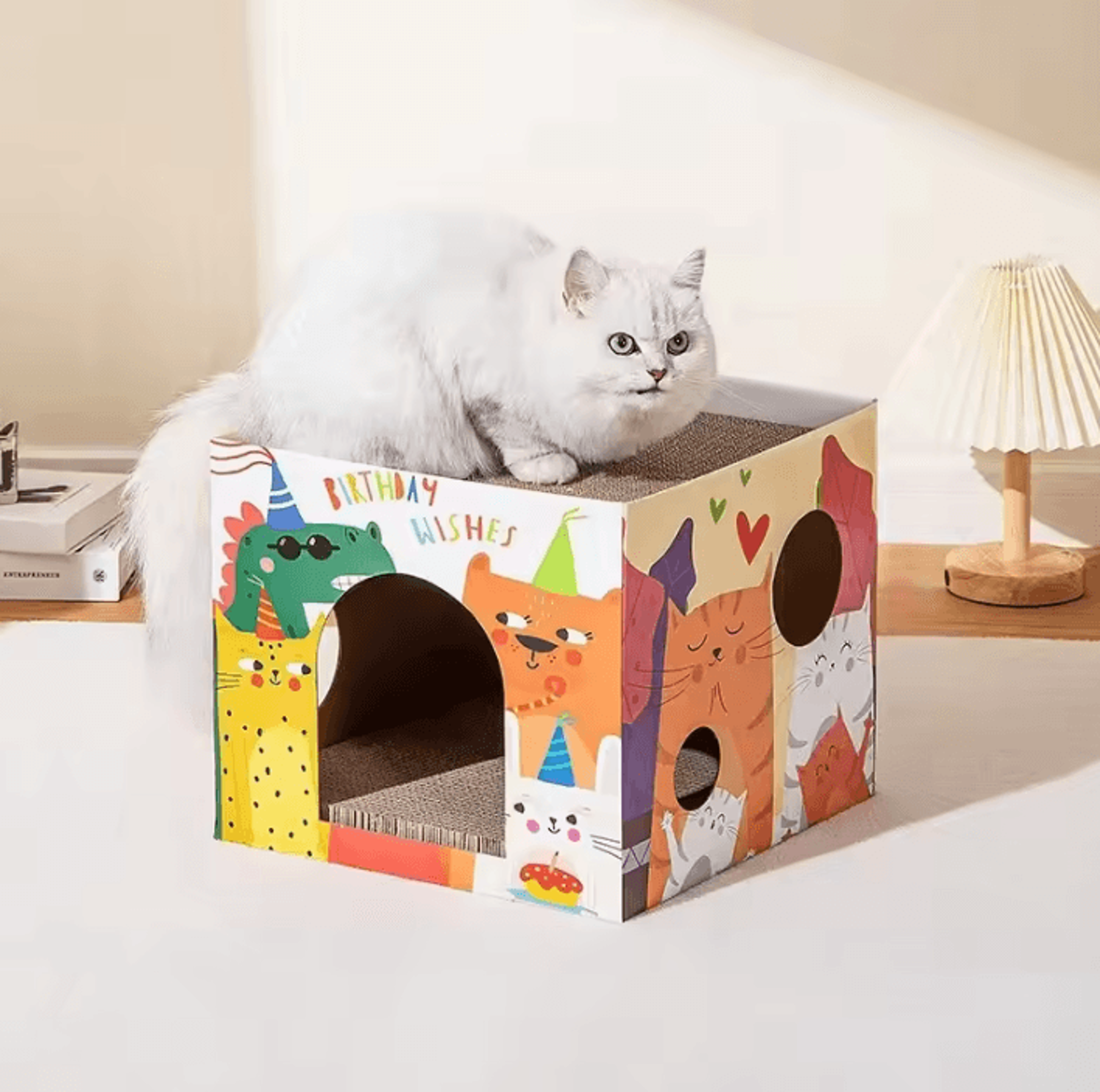 DoubleLayer Cat Scratching House  Corrugated Scratch Pad For Indoor Cats 4