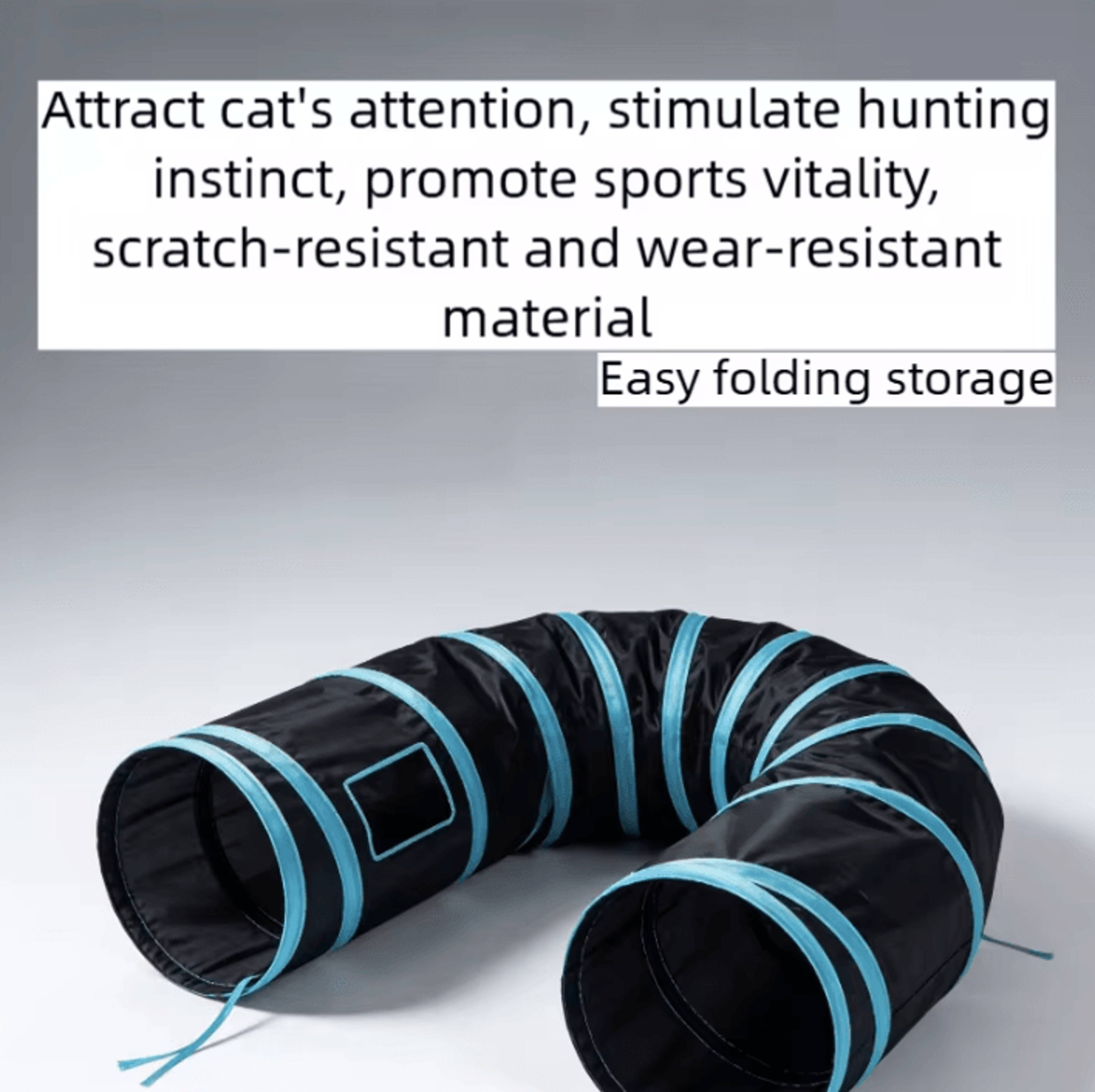 Collapsible Interactive Cat Play Tunnel For HideandSeek Fun 2