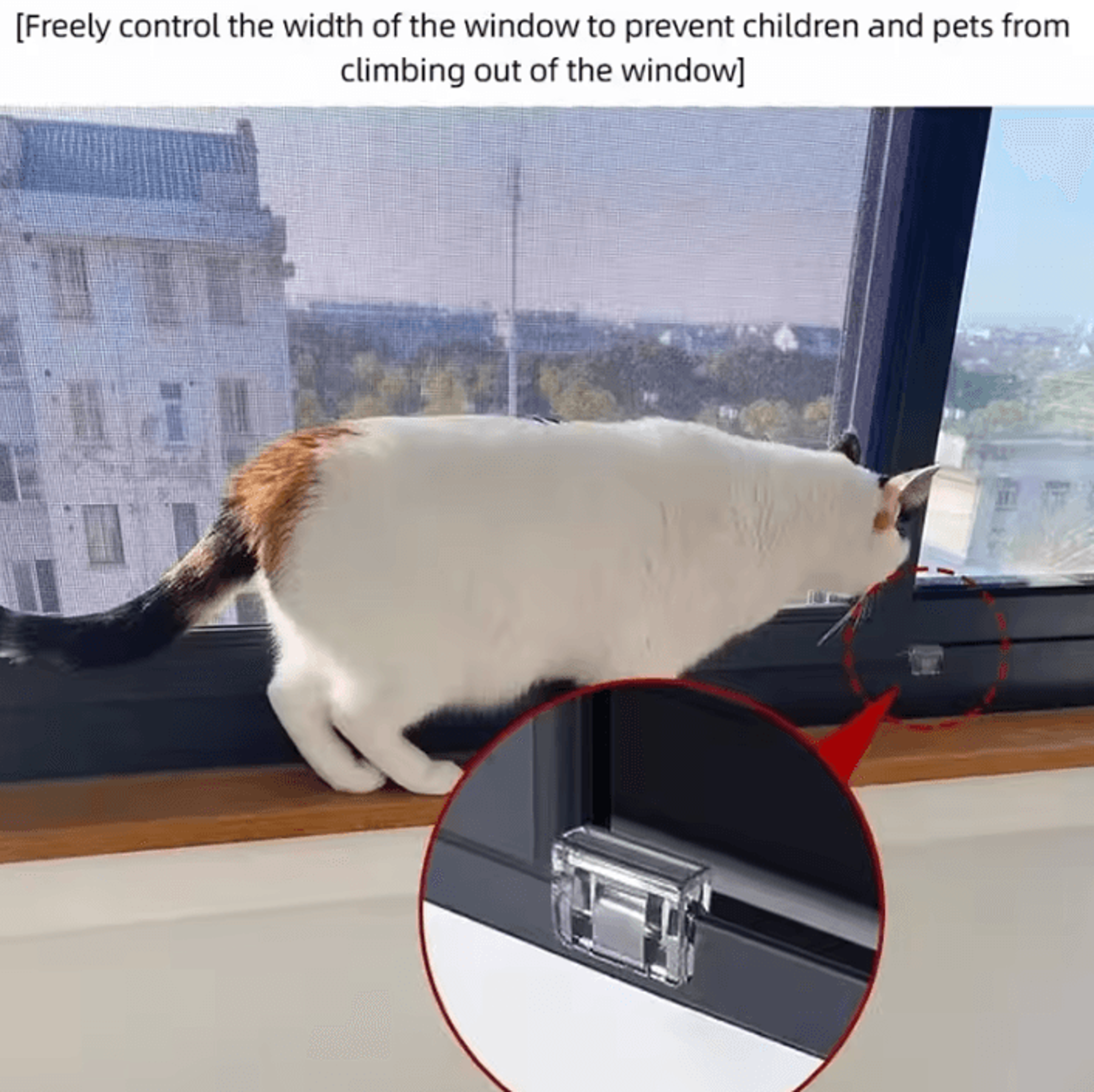 Cat Window Safety Lock  AntiJump Window Limiter For Indoor Pet Protection 1