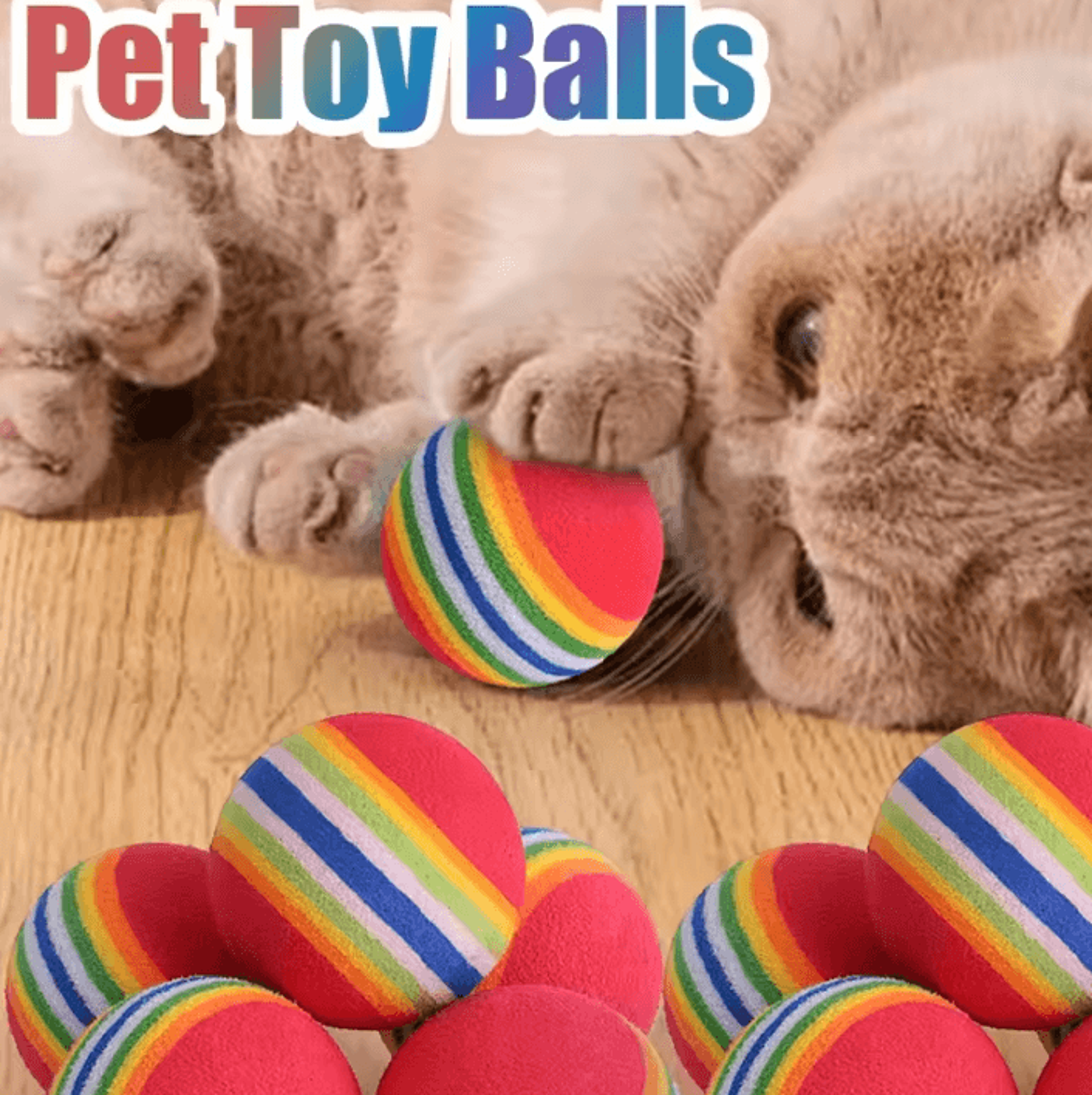 RainbowBounce EVA Interactive Cat Toy Balls Set 1