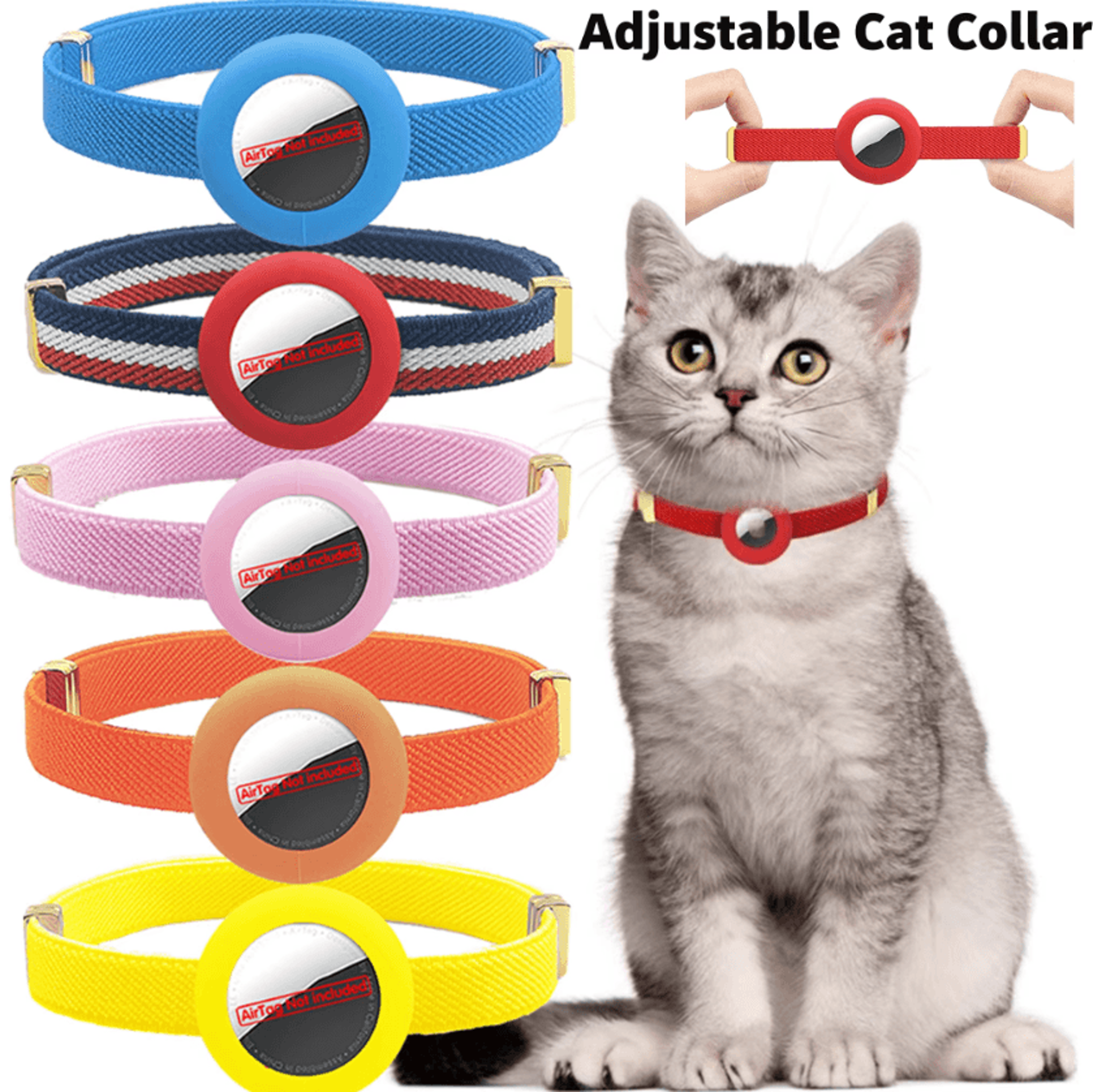 safetrack breakaway airtag cat collar for kittens & cats