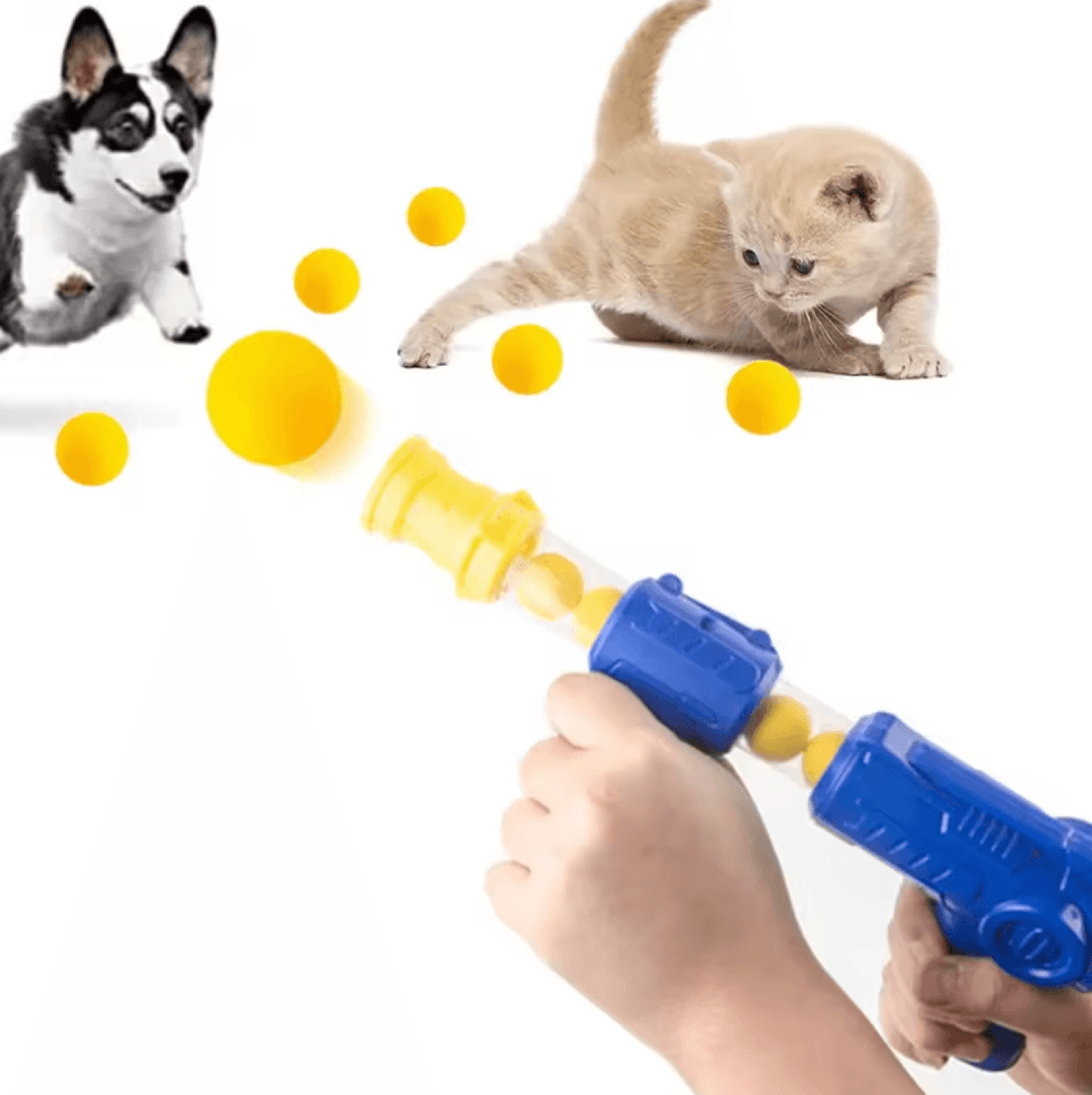 turbopounce eva ball launcher interactive cat & dog toy set