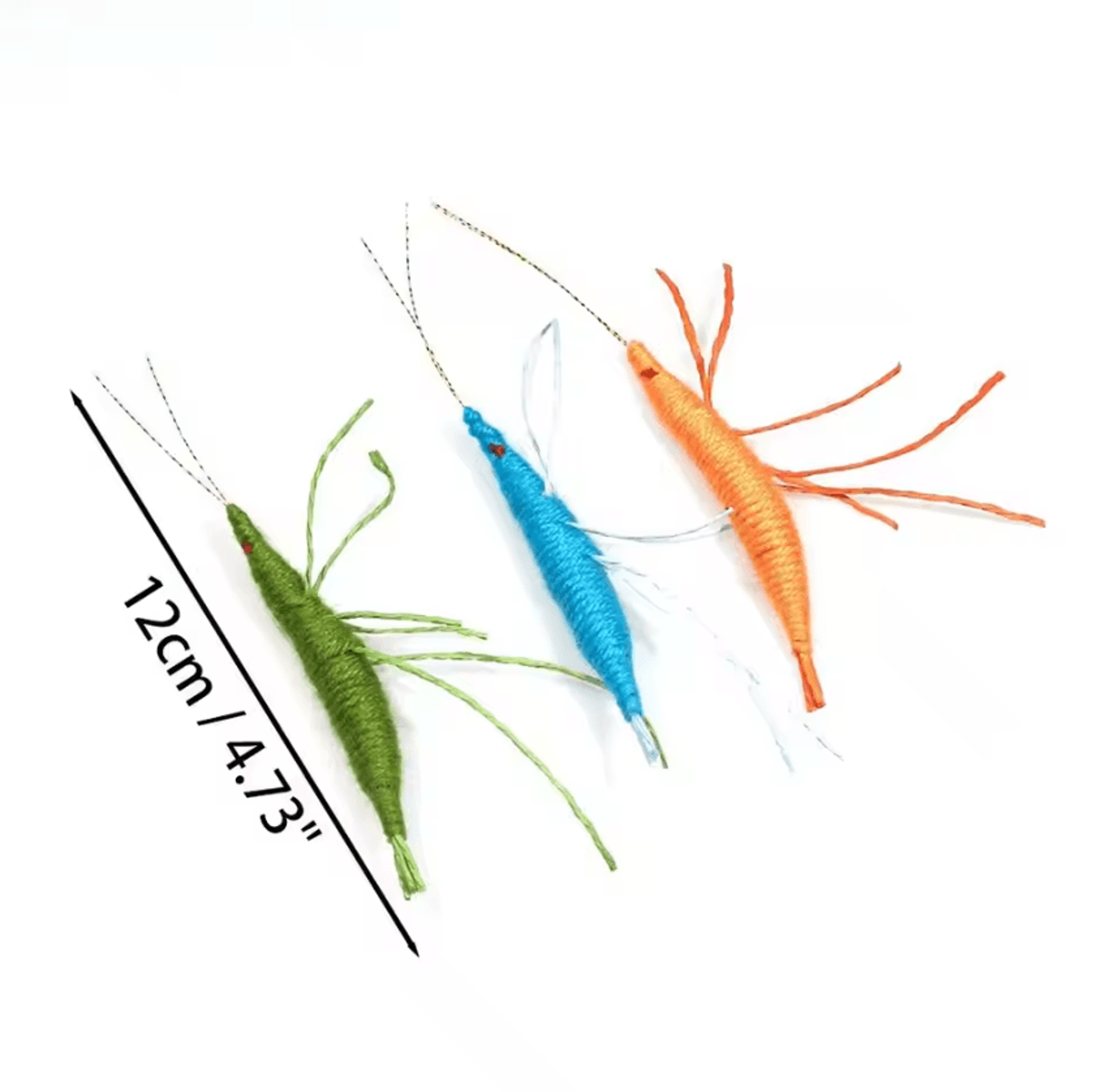 shrimppounce catnip wool shrimp chew toy for cats & kittens