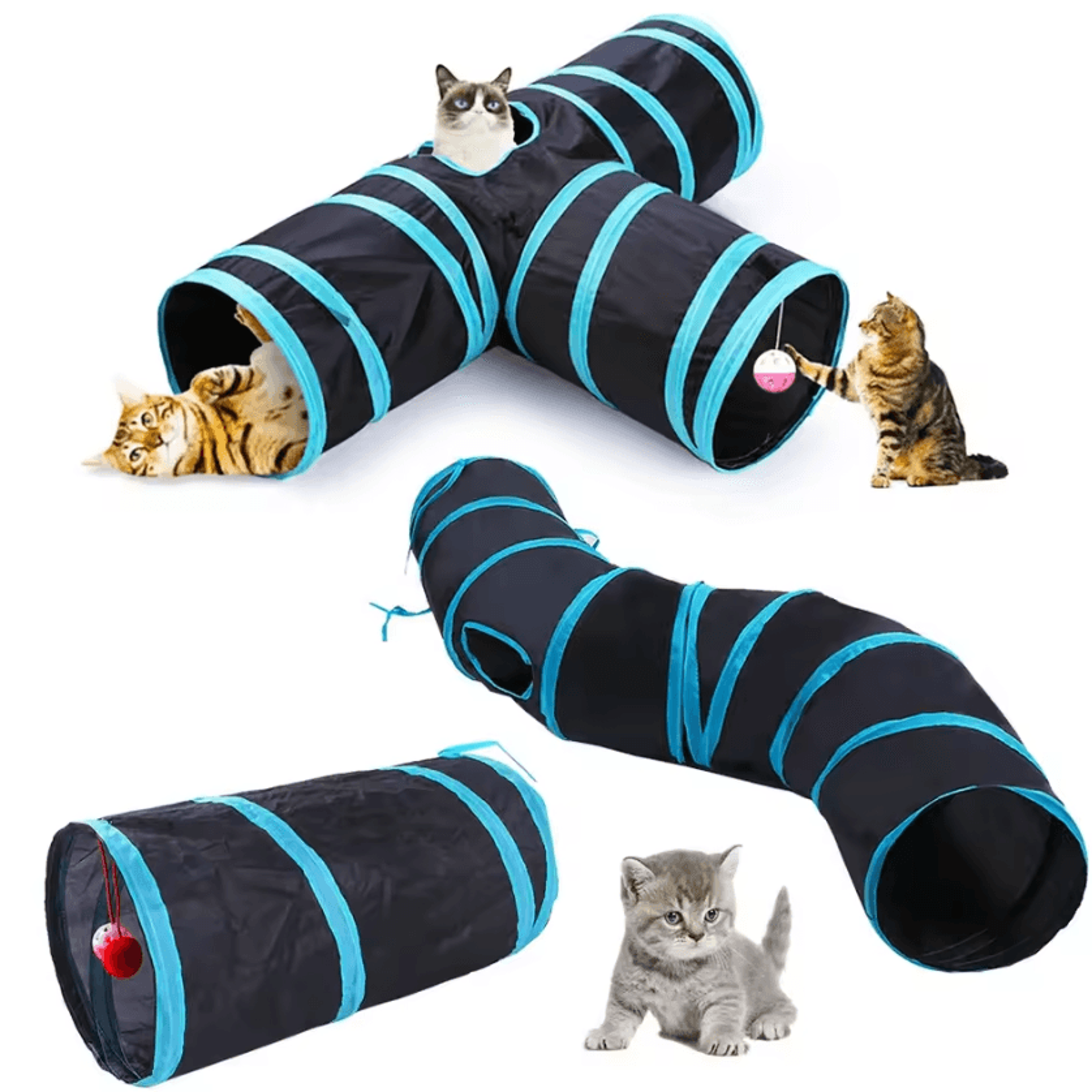 hidenseek foldable crinkle cat tunnel play tube