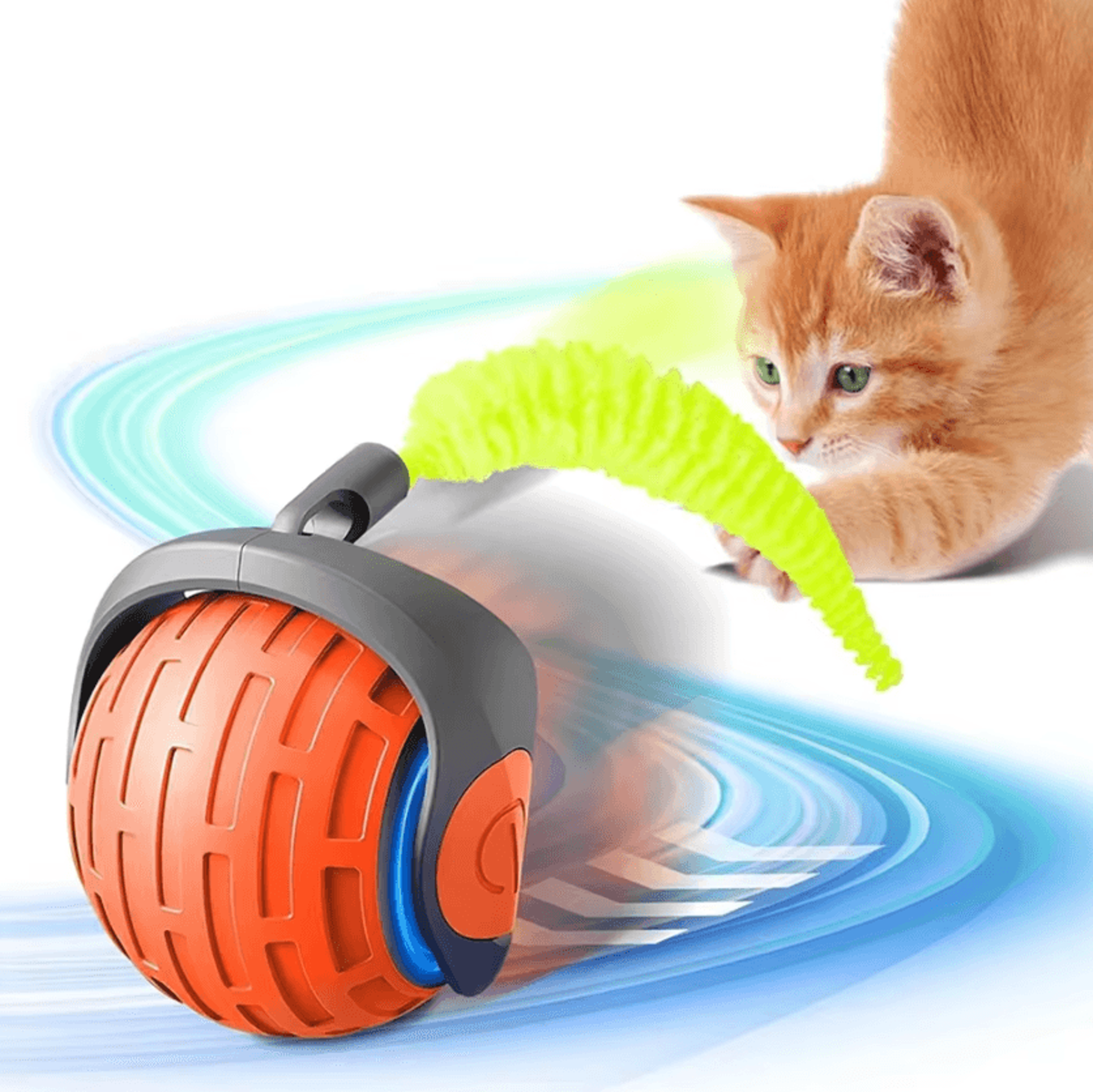 speedytail 2.0 motion activated rolling cat toy ball