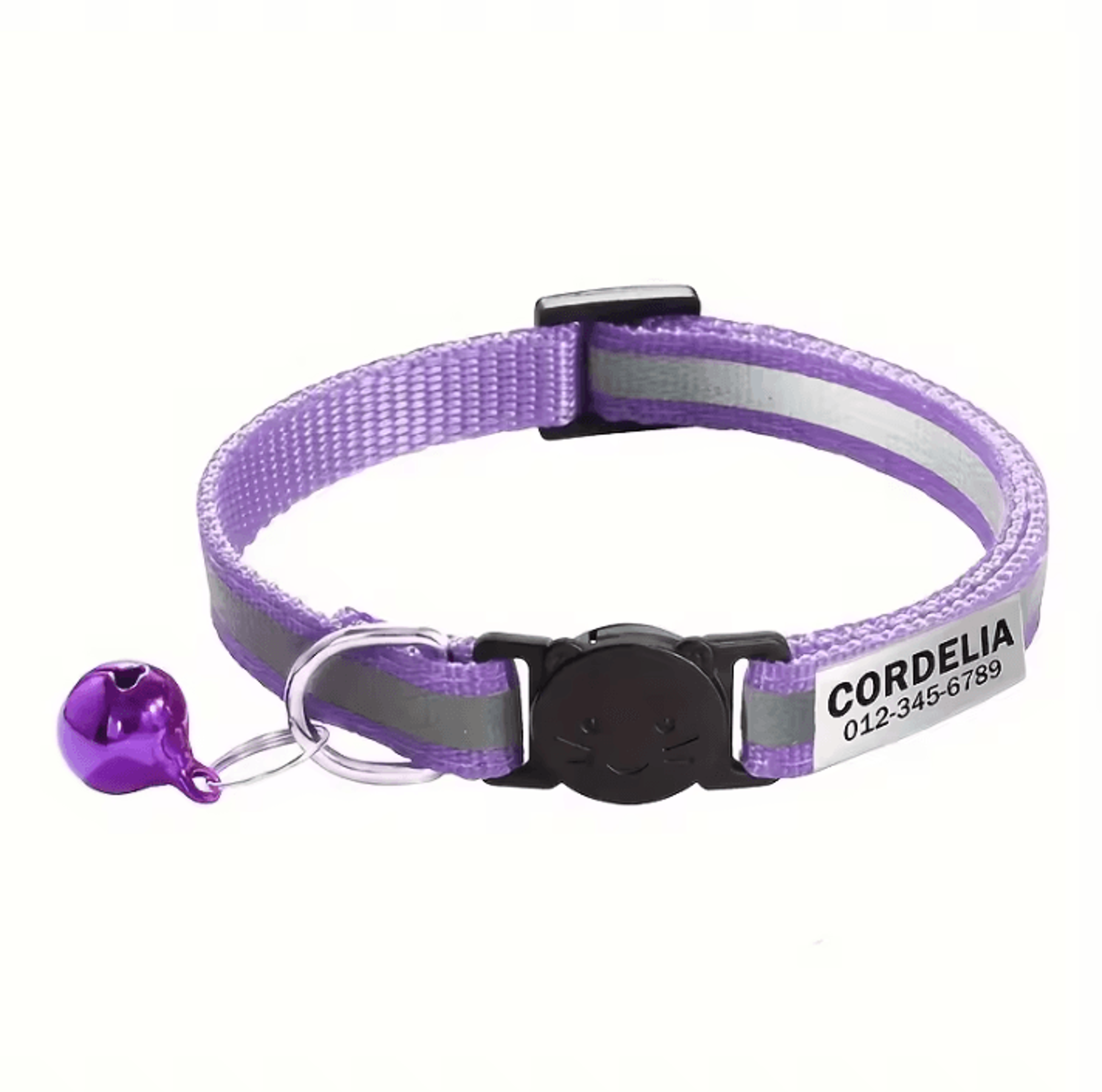SafeGlow Personalized Reflective Cat Collar With Engraved Nameplate 4