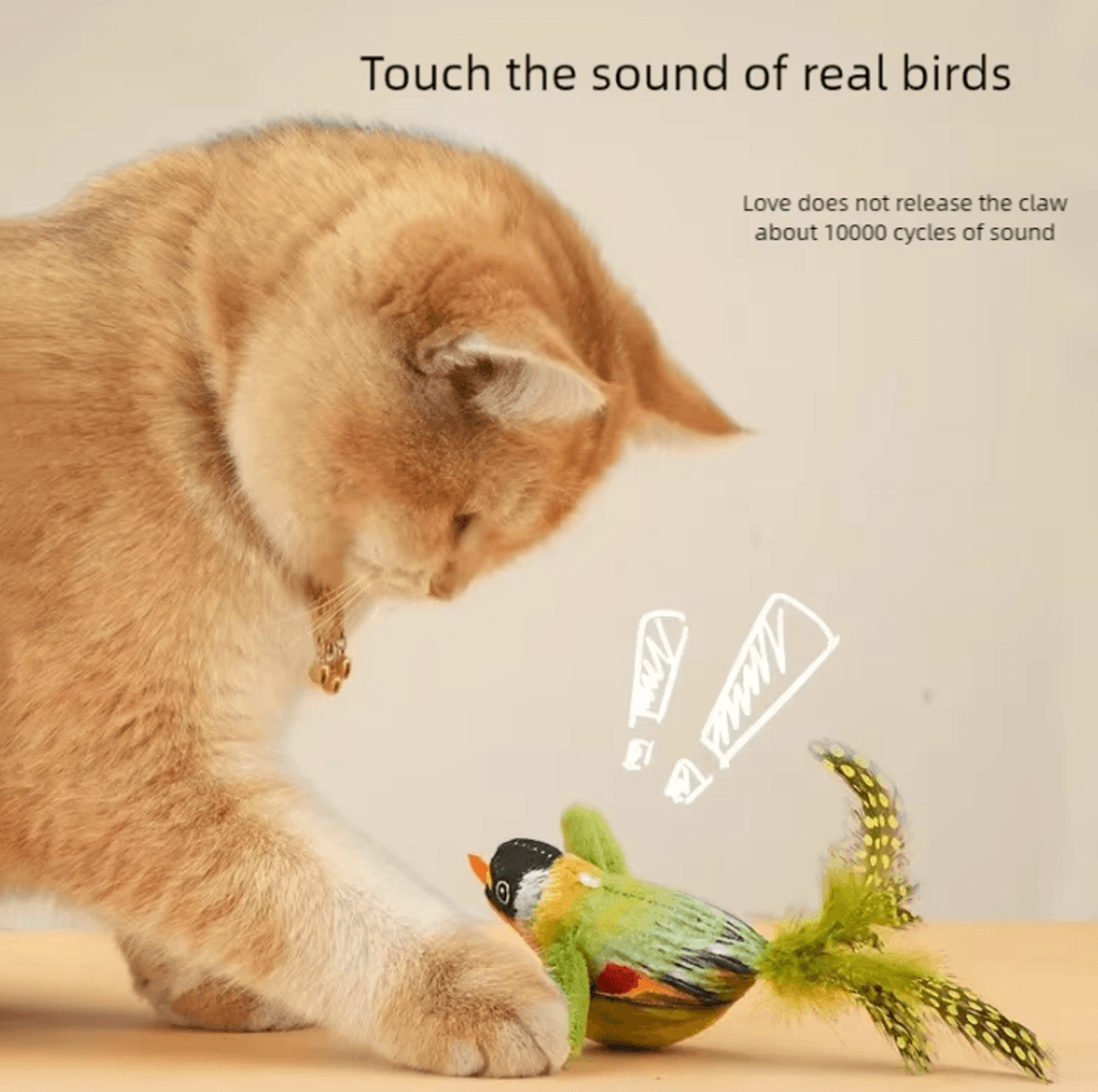 ChirpyBird Interactive Hanging Cat Teaser Toy With Catnip  Feathers 0