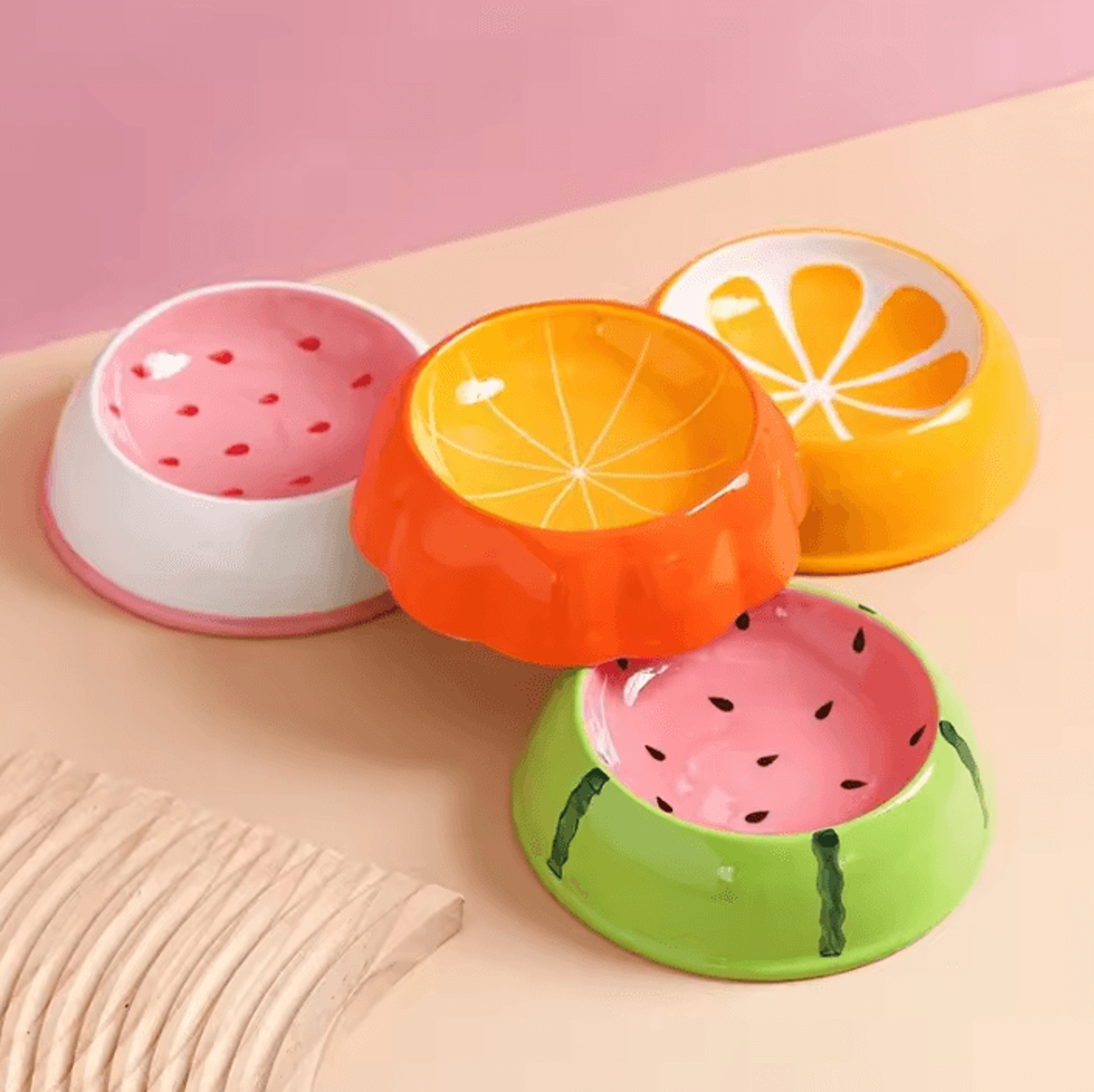 fruitypaws ceramic cat bowl for cats & small dogs