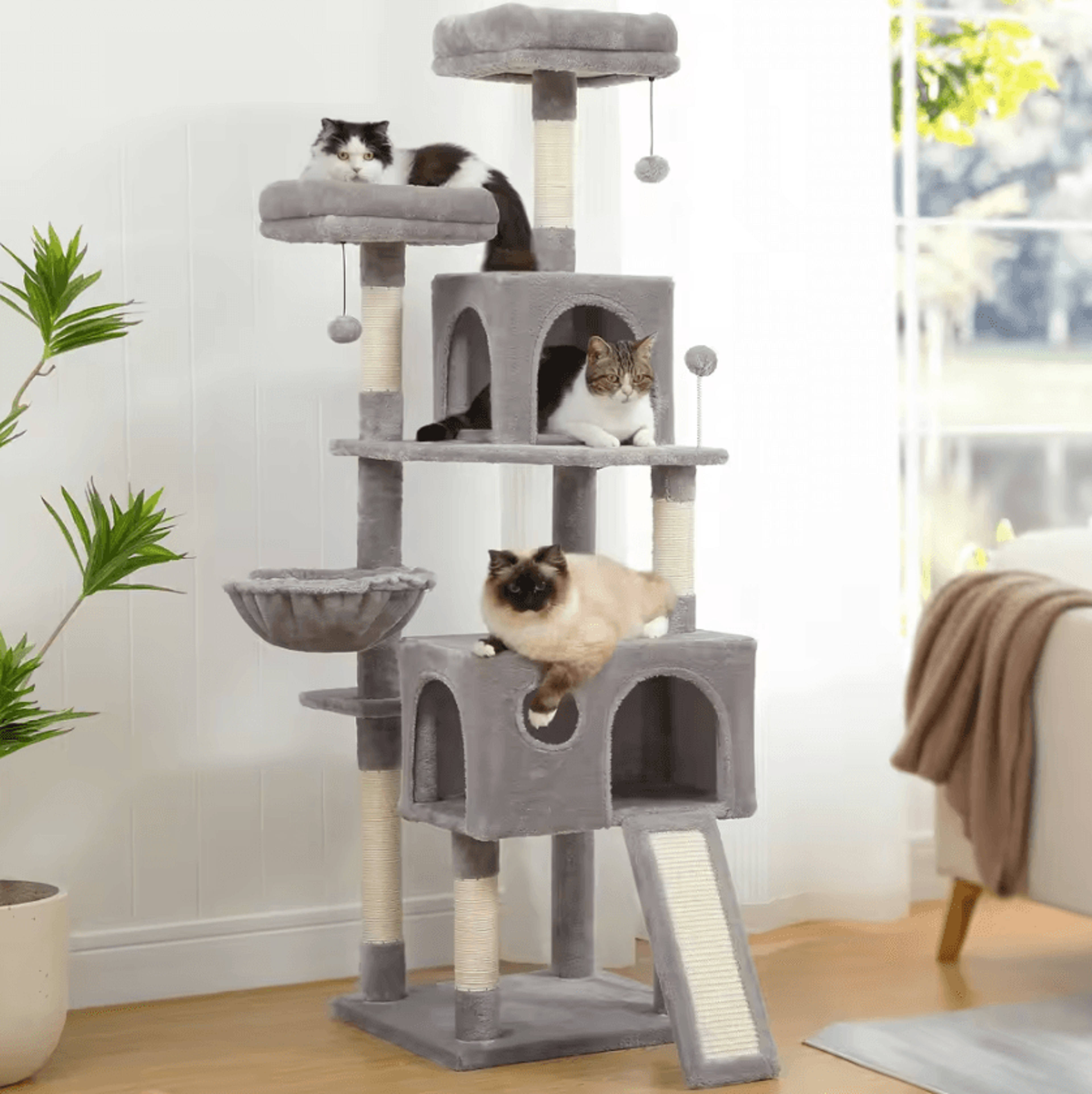 CozyClimb MultiLevel Cat Tree Tower With Scratching Posts  Plush Condo 0