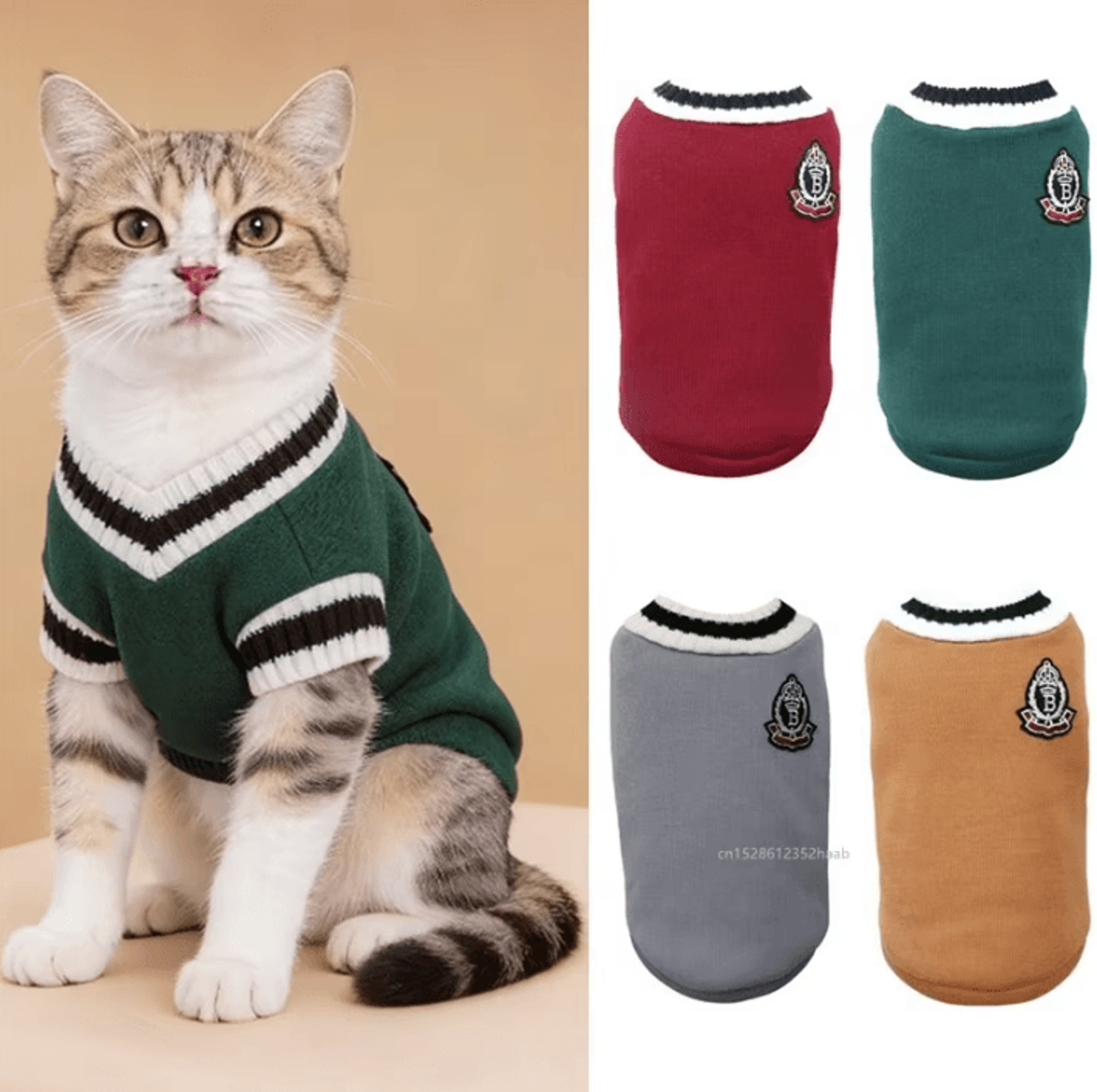 snugglepaws winter pet sweater vest for cats & small dogs