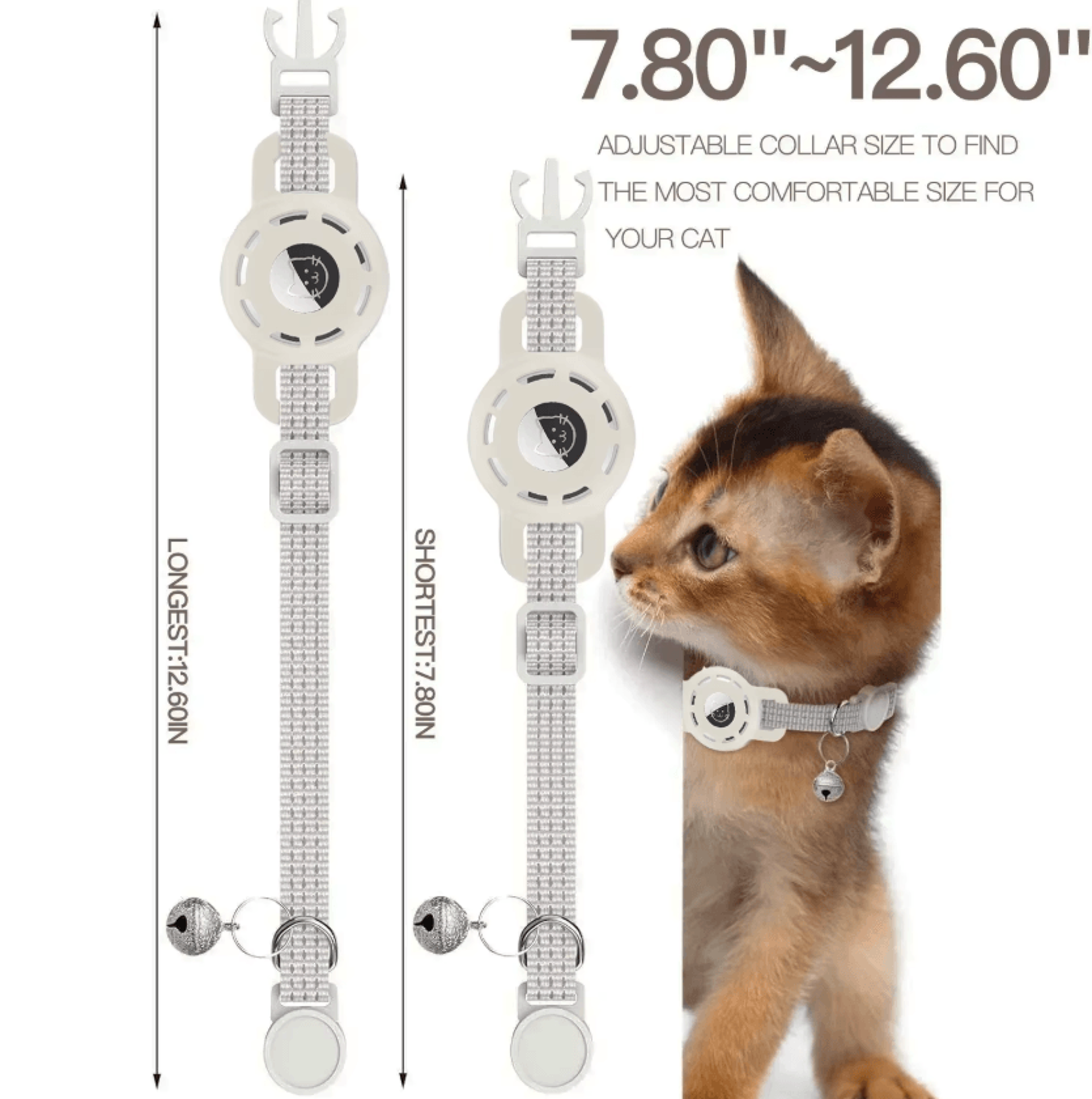 TrackSafe AirTag Cat Collar With Reflective Breakaway Design  Bell 2