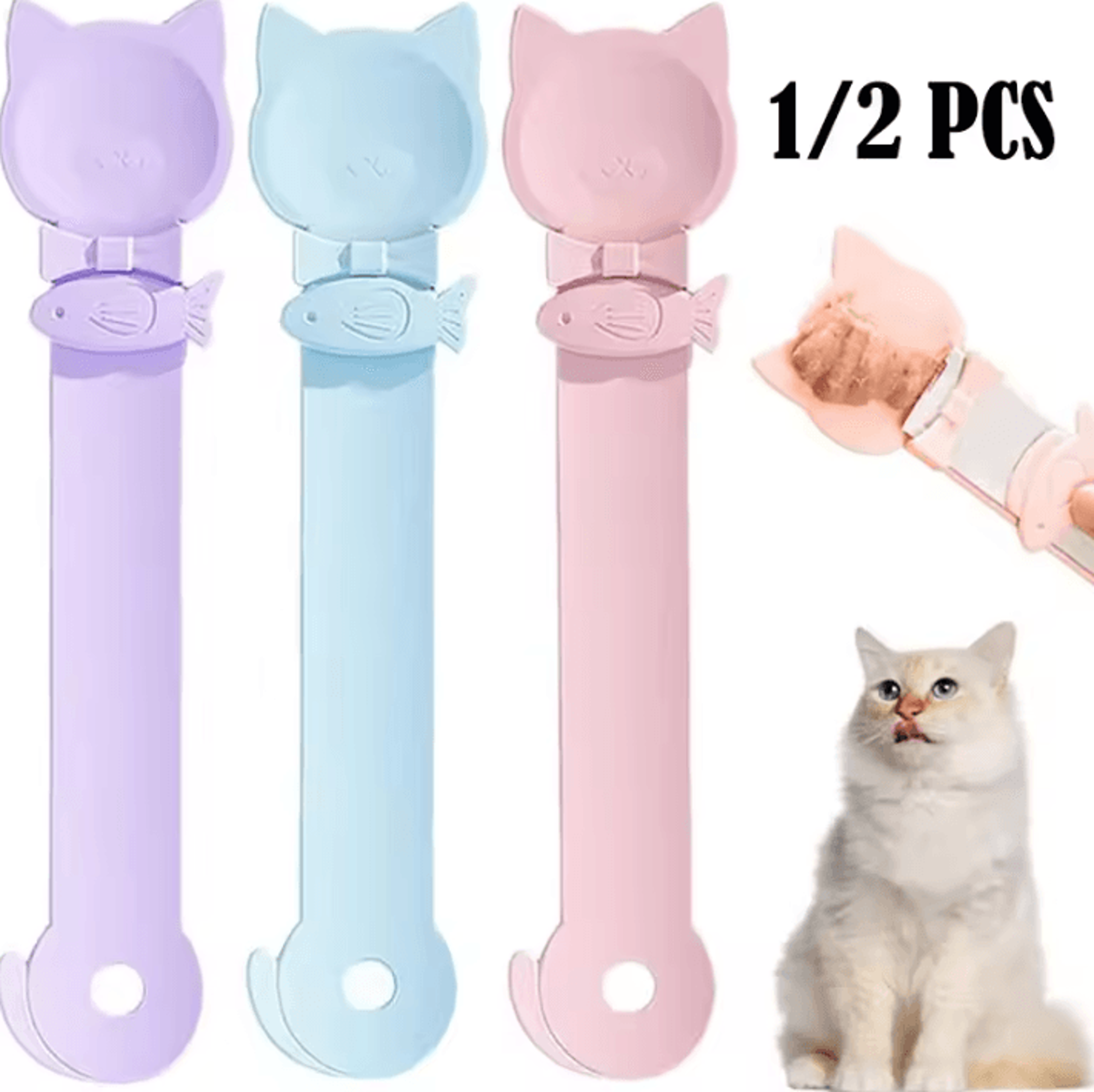 lickease long handle cat treat spoon & wet food feeder