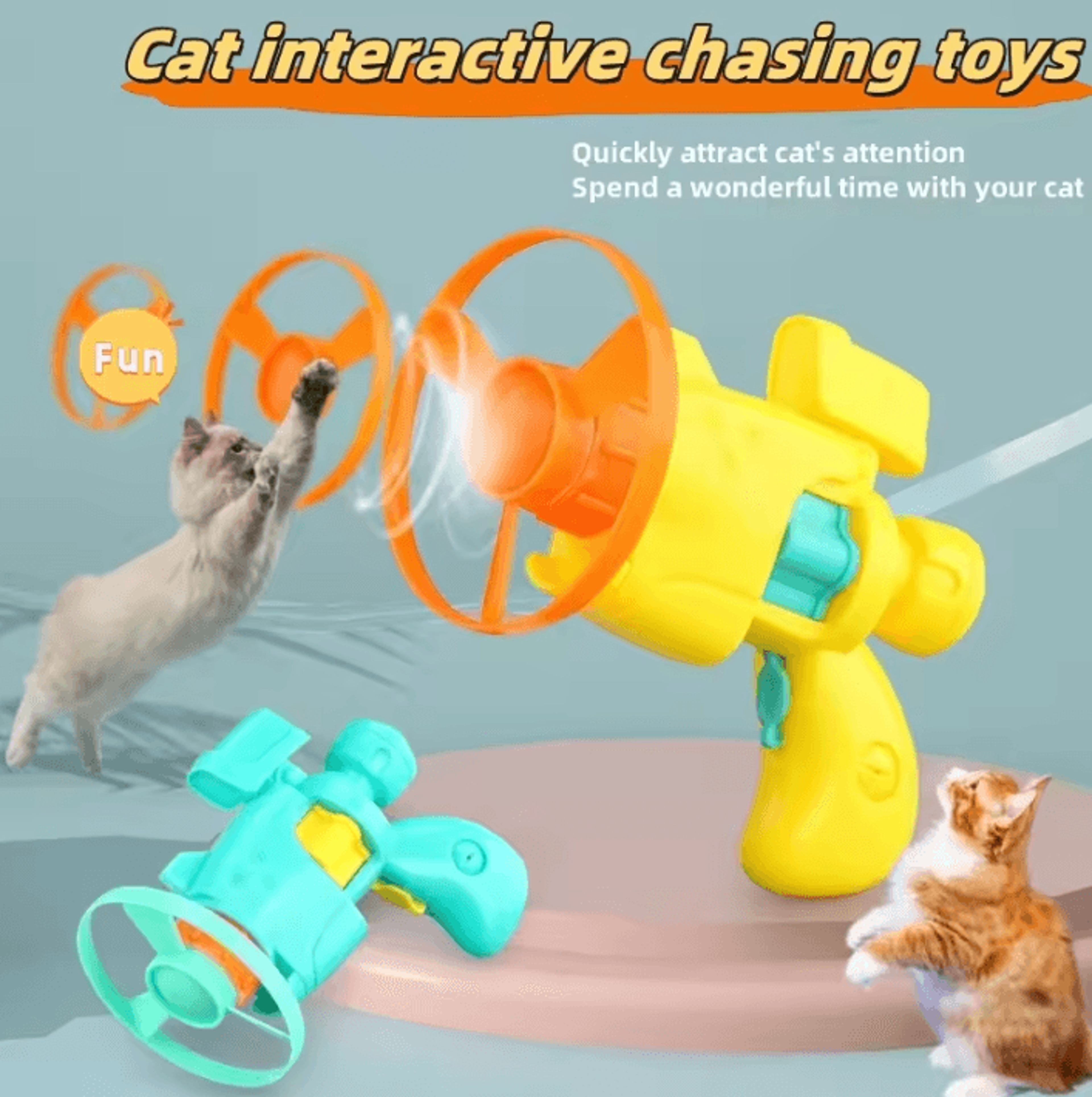 skychase flying disc launcher toy set for cats & kittens