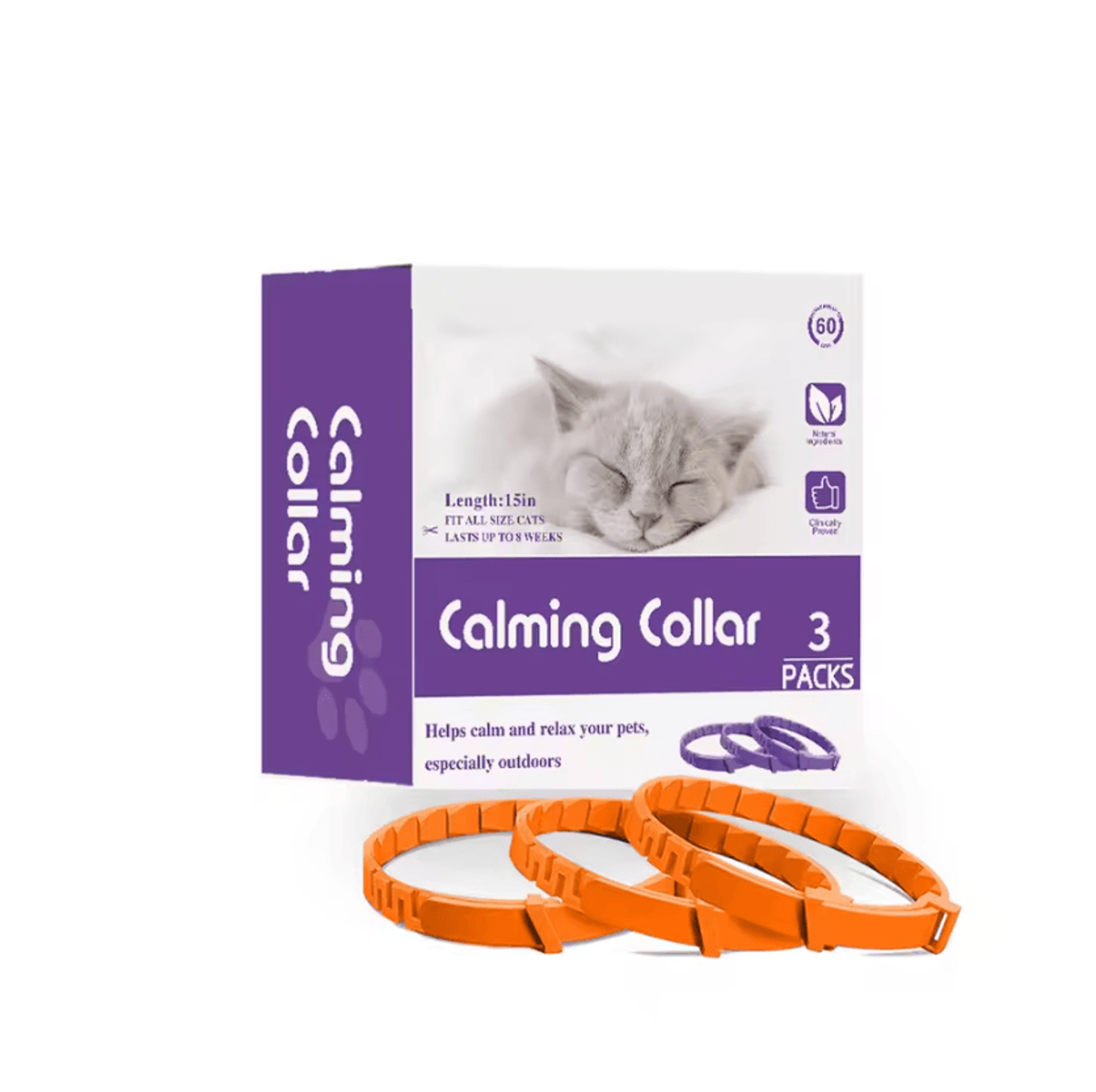 CalmPaws 3Pack Cat Pheromone Collars  Adjustable Anxiety Relief Collar For StressFree Comfort 7