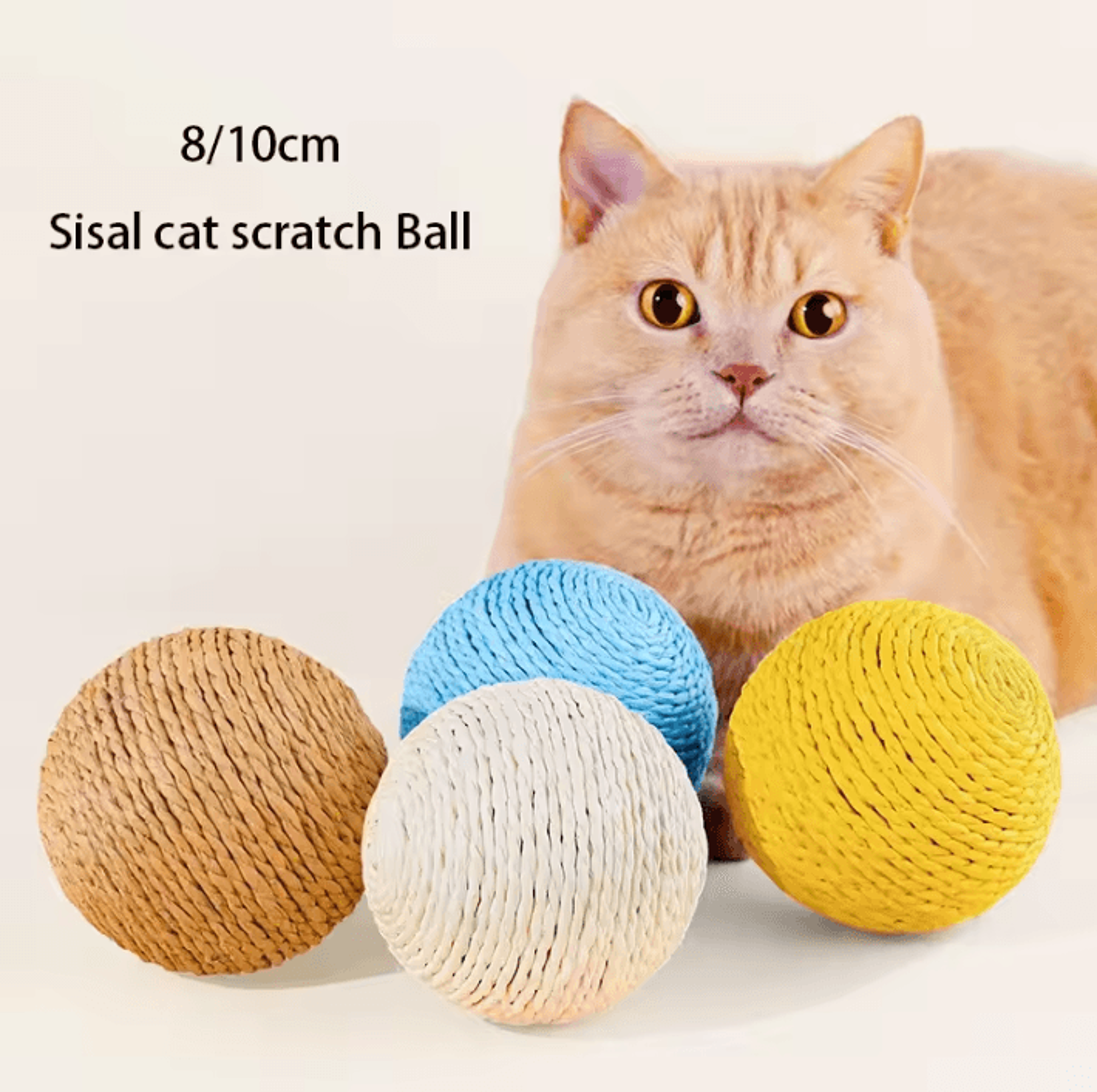 Sisal Crunch Scratching Ball  Interactive Cat Toy For Chewing Scratching  Dental Play 0