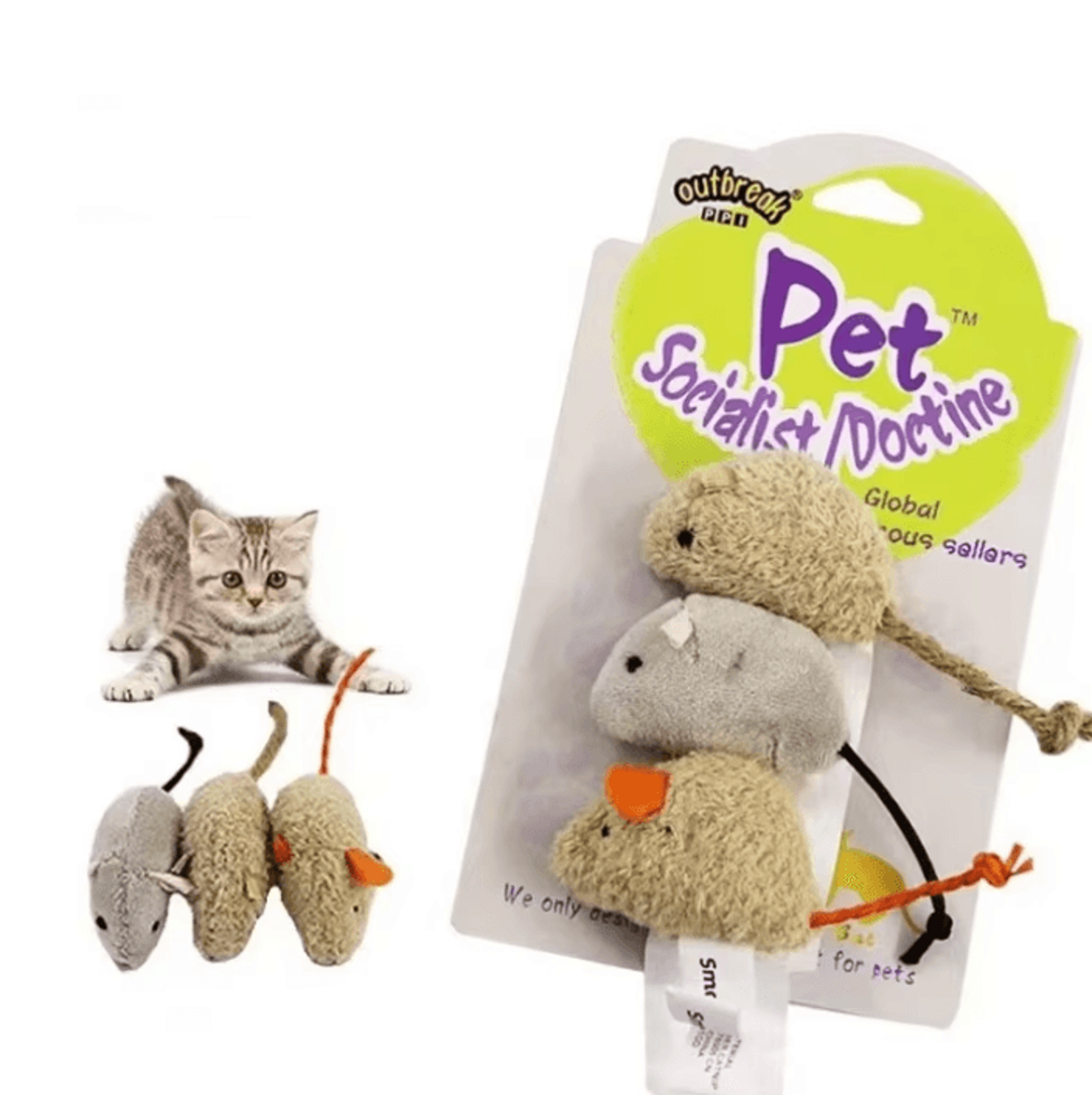 HuntPounce Plush Mouse Cat Toy Set  Interactive BiteResistant Mice For Cats  Kittens 0